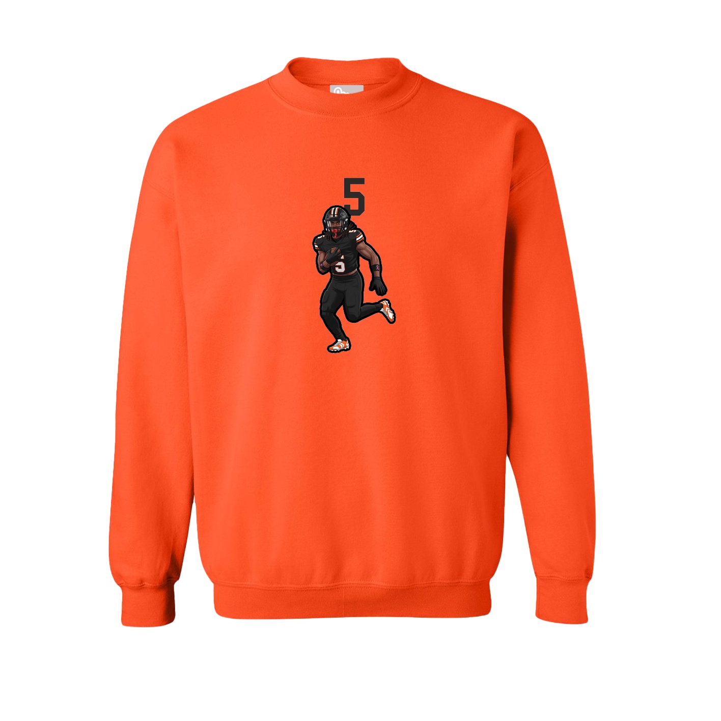 Fleece Crew — Number Top in Orange
