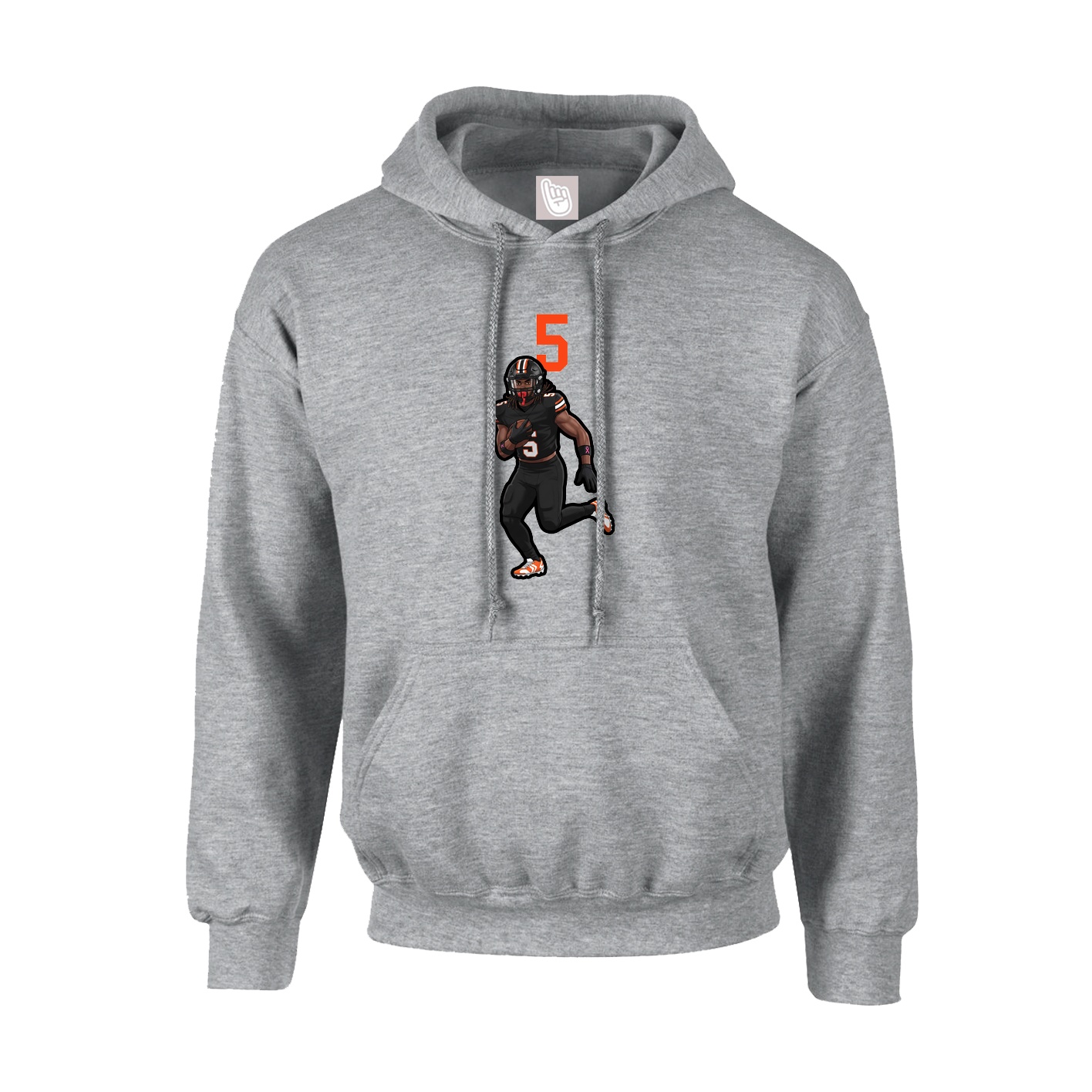 Youth Hoodie — Number Top in Grey
