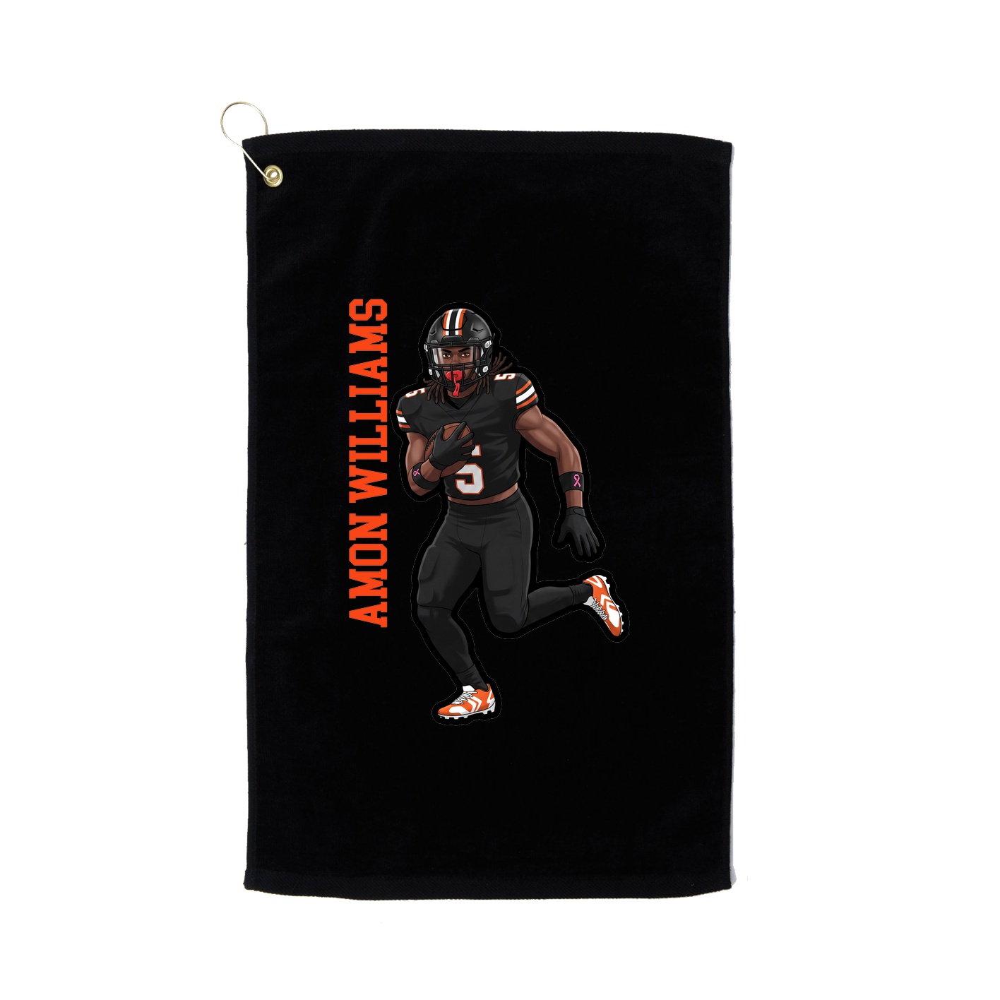 Golf Towel — Name Vertical in Black