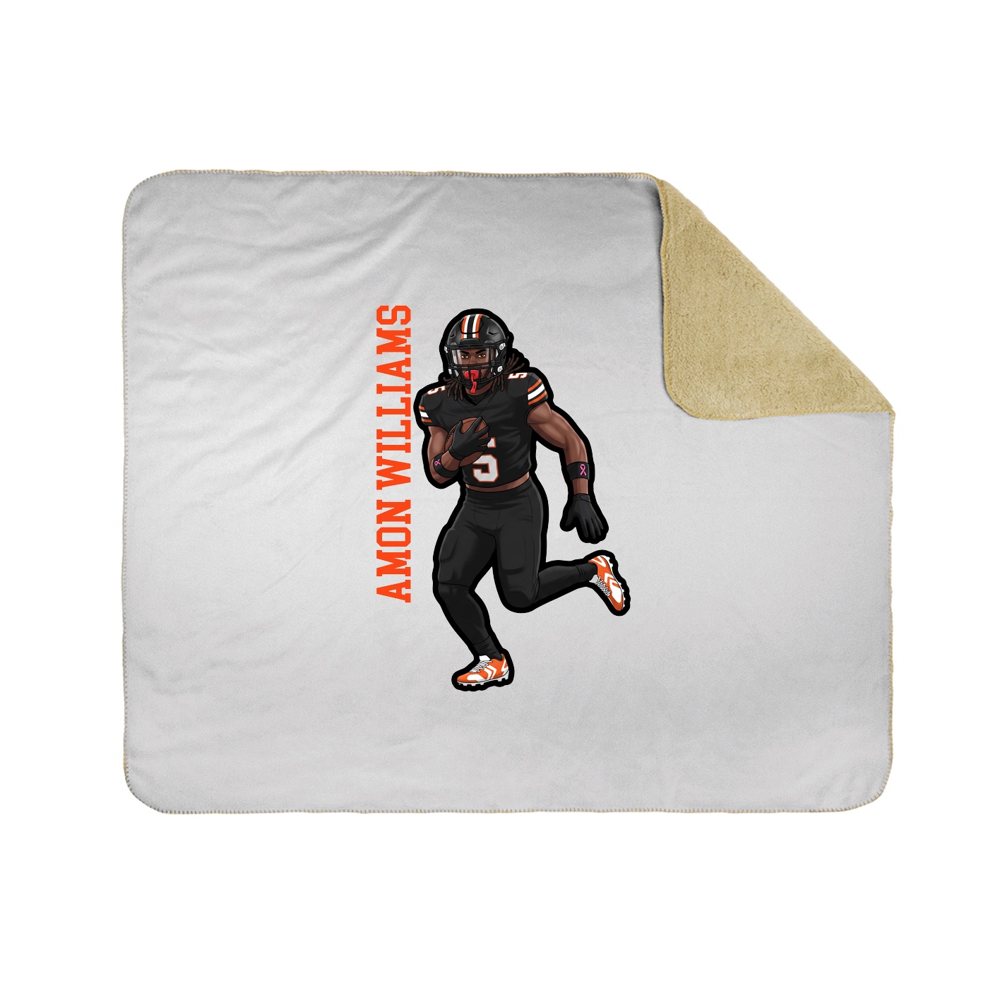 Throw Blanket — Name Vertical in White