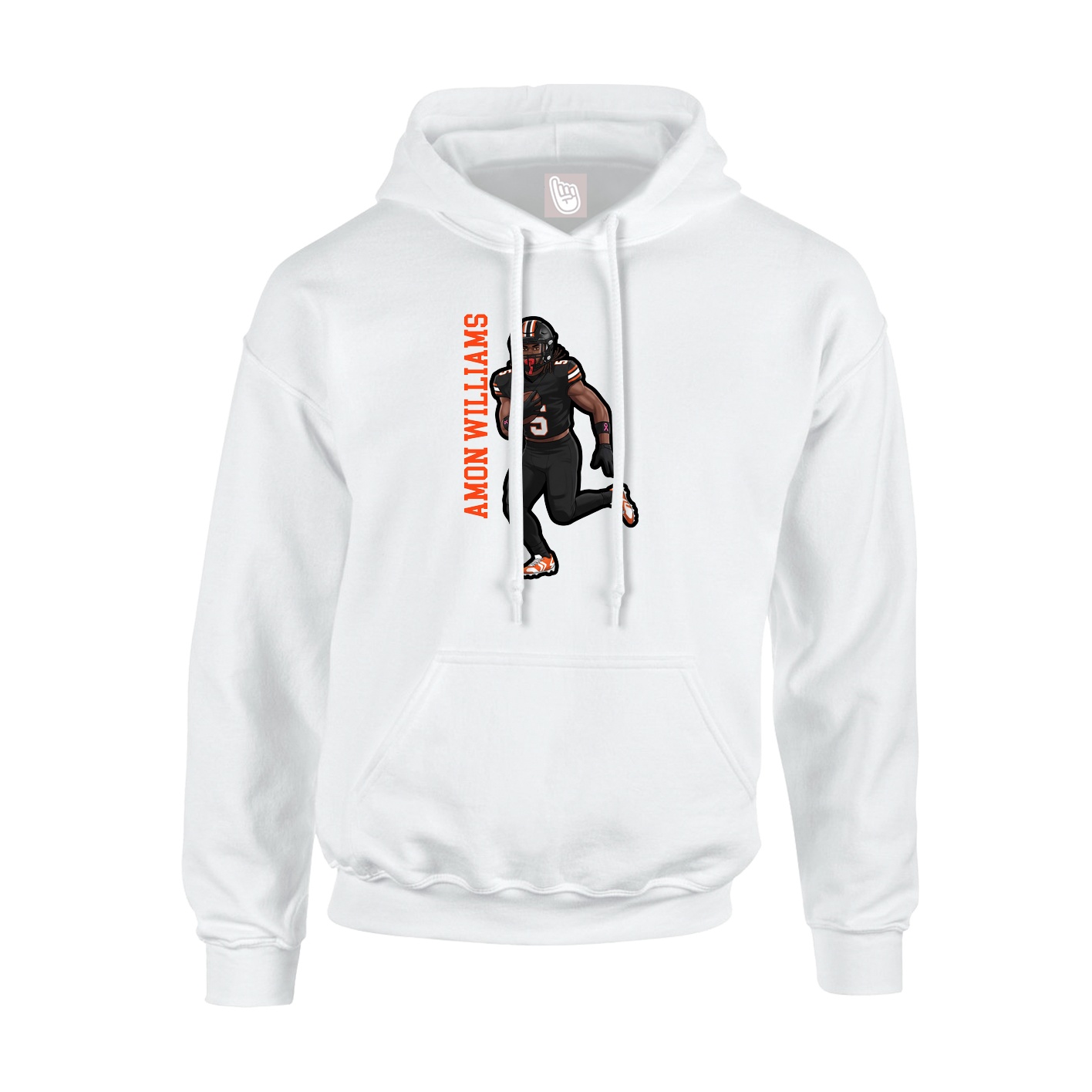 Hoodie — Name Vertical in White