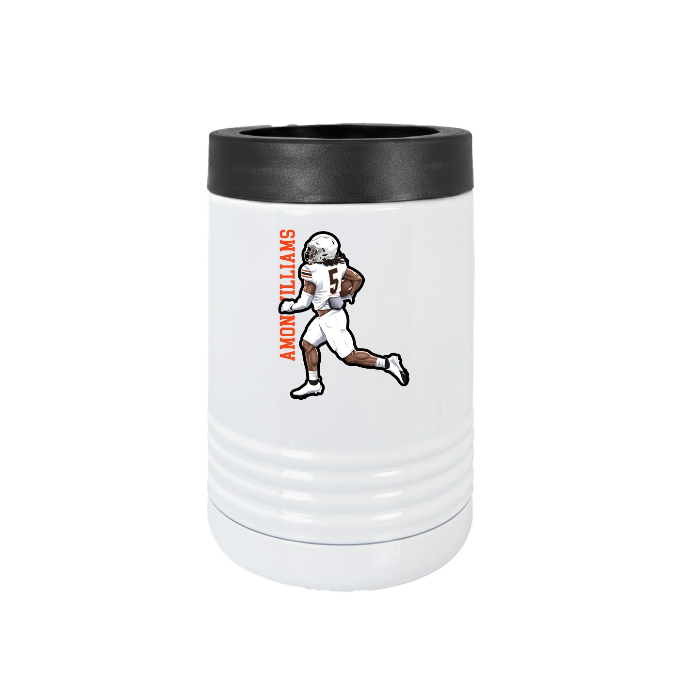 Beverage Holder — Name Vertical in White