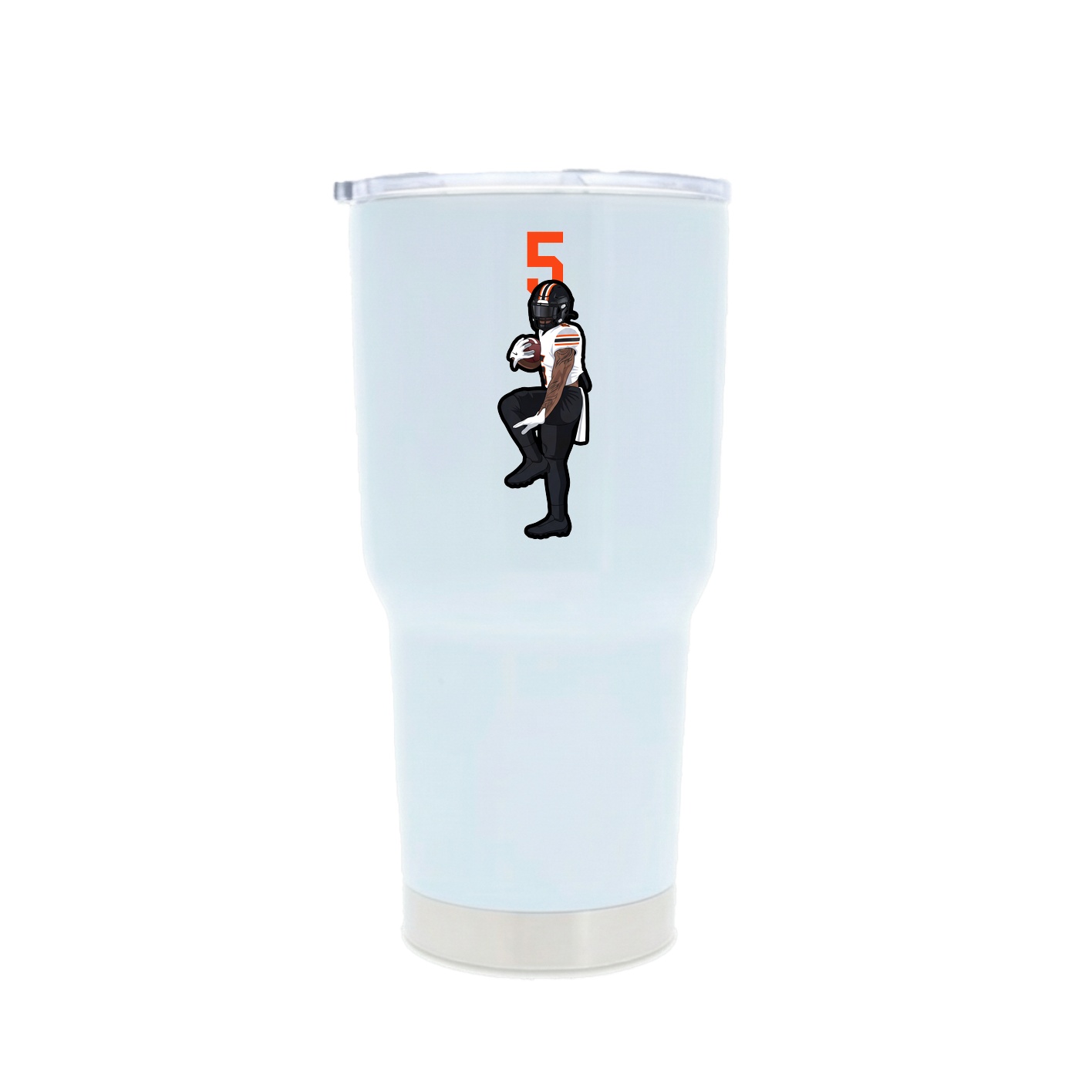 30oz Stainless Steel Tumbler — Number Top in White