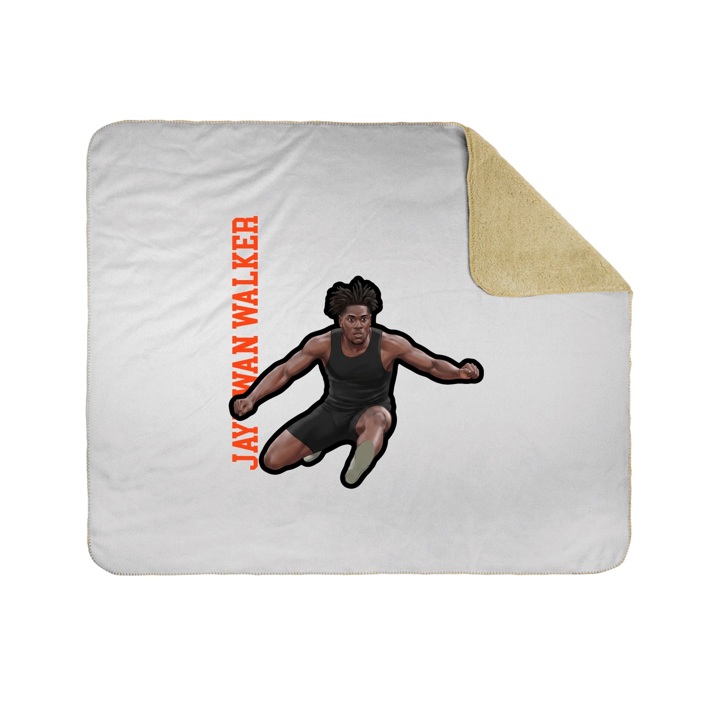 Throw Blanket — Name Vertical in White