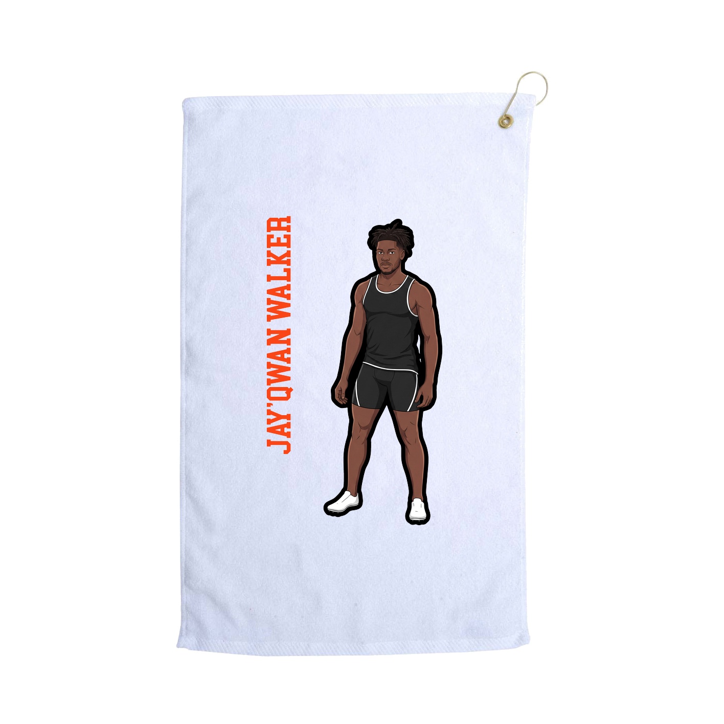 Golf Towel — Name Vertical in White