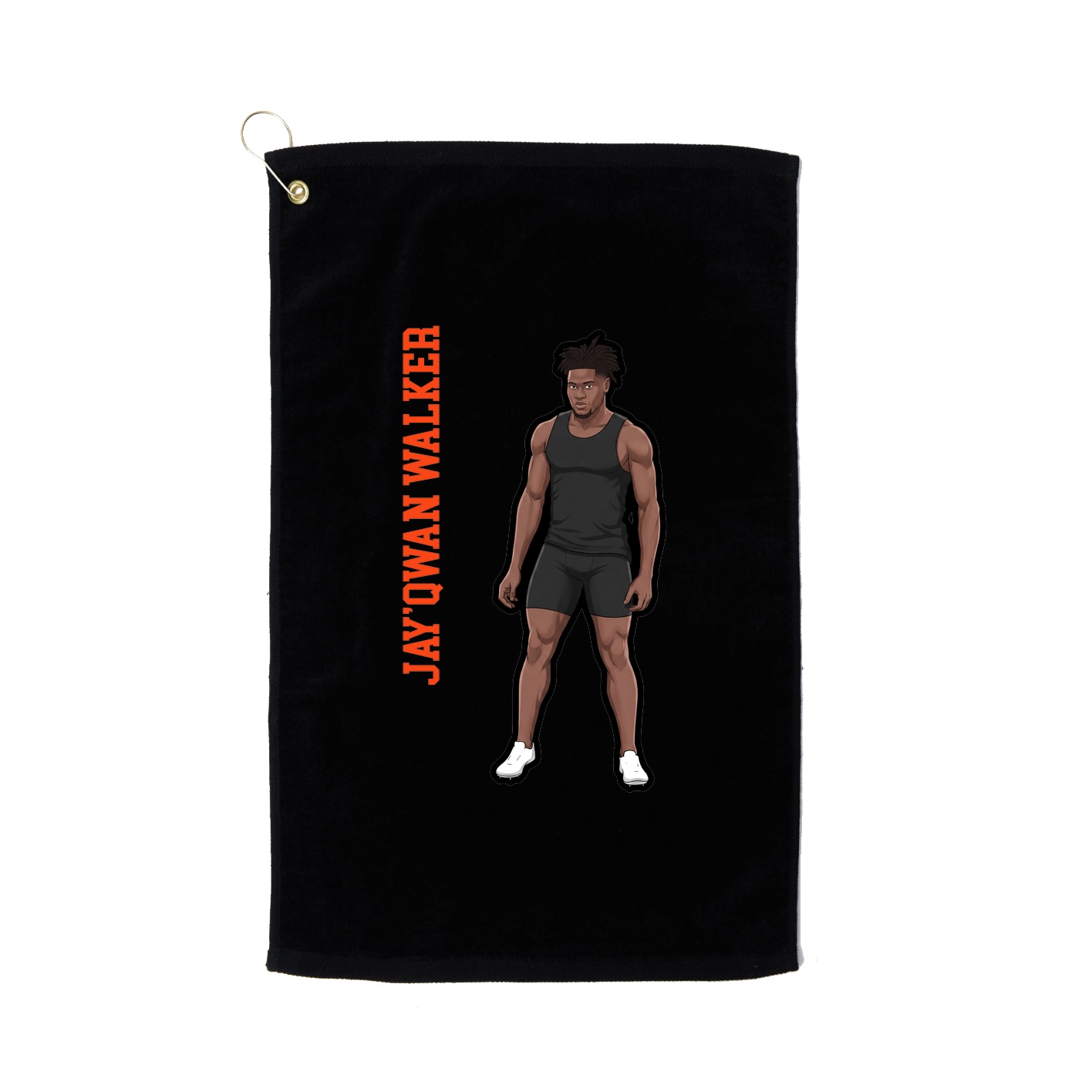 Golf Towel — Name Vertical in Black