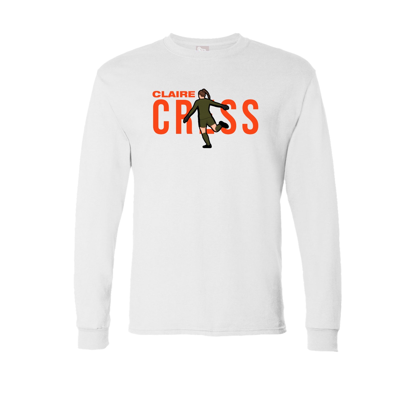 Long Sleeve Tee — Player Name in White