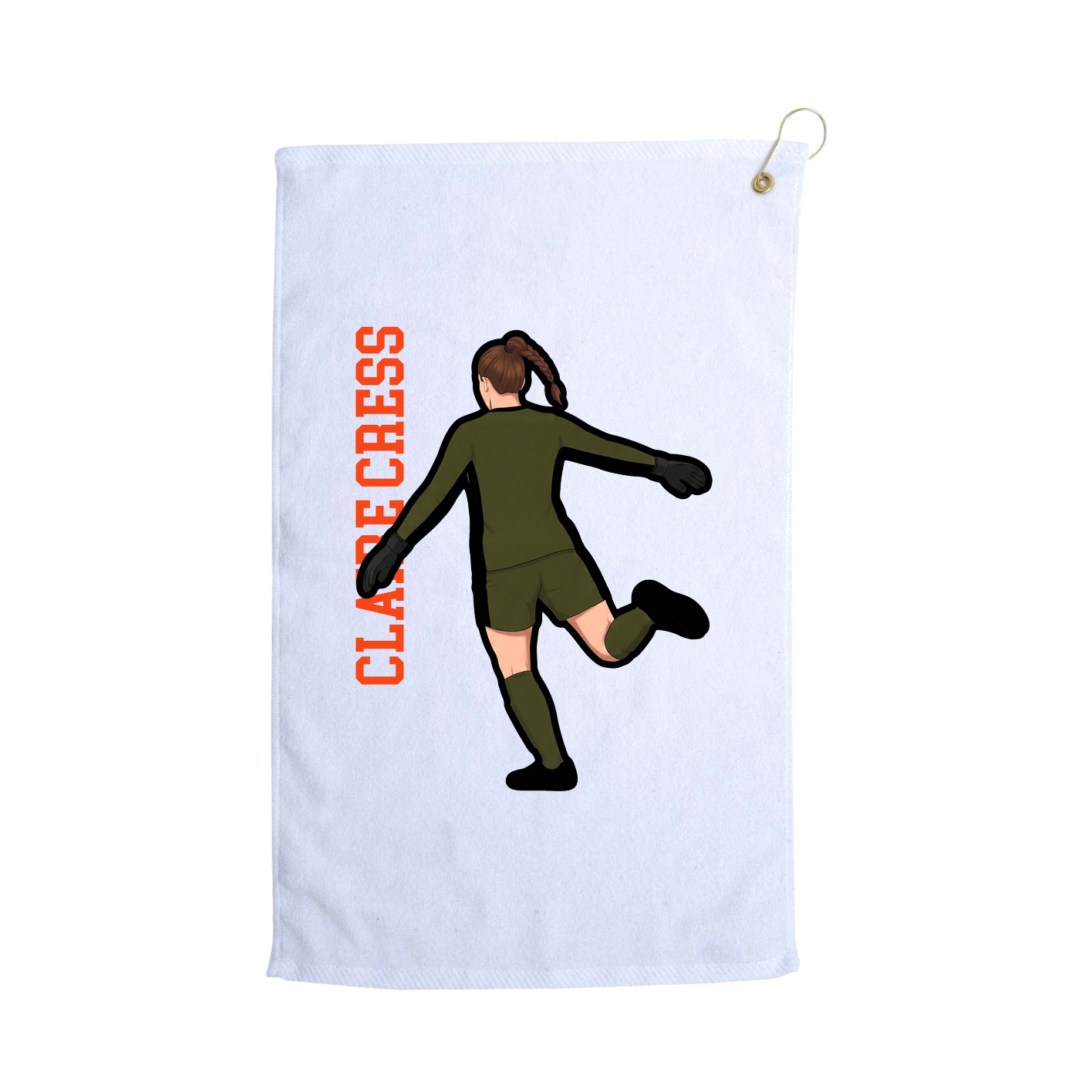 Golf Towel — Name Vertical in White