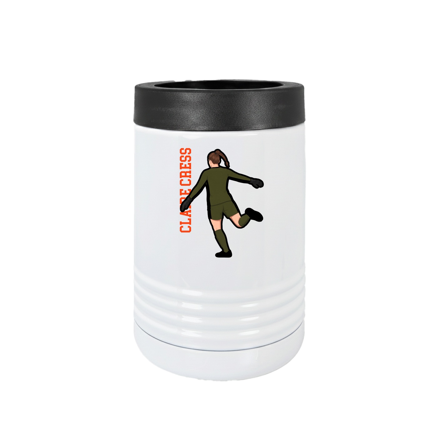 Beverage Holder — Name Vertical in White