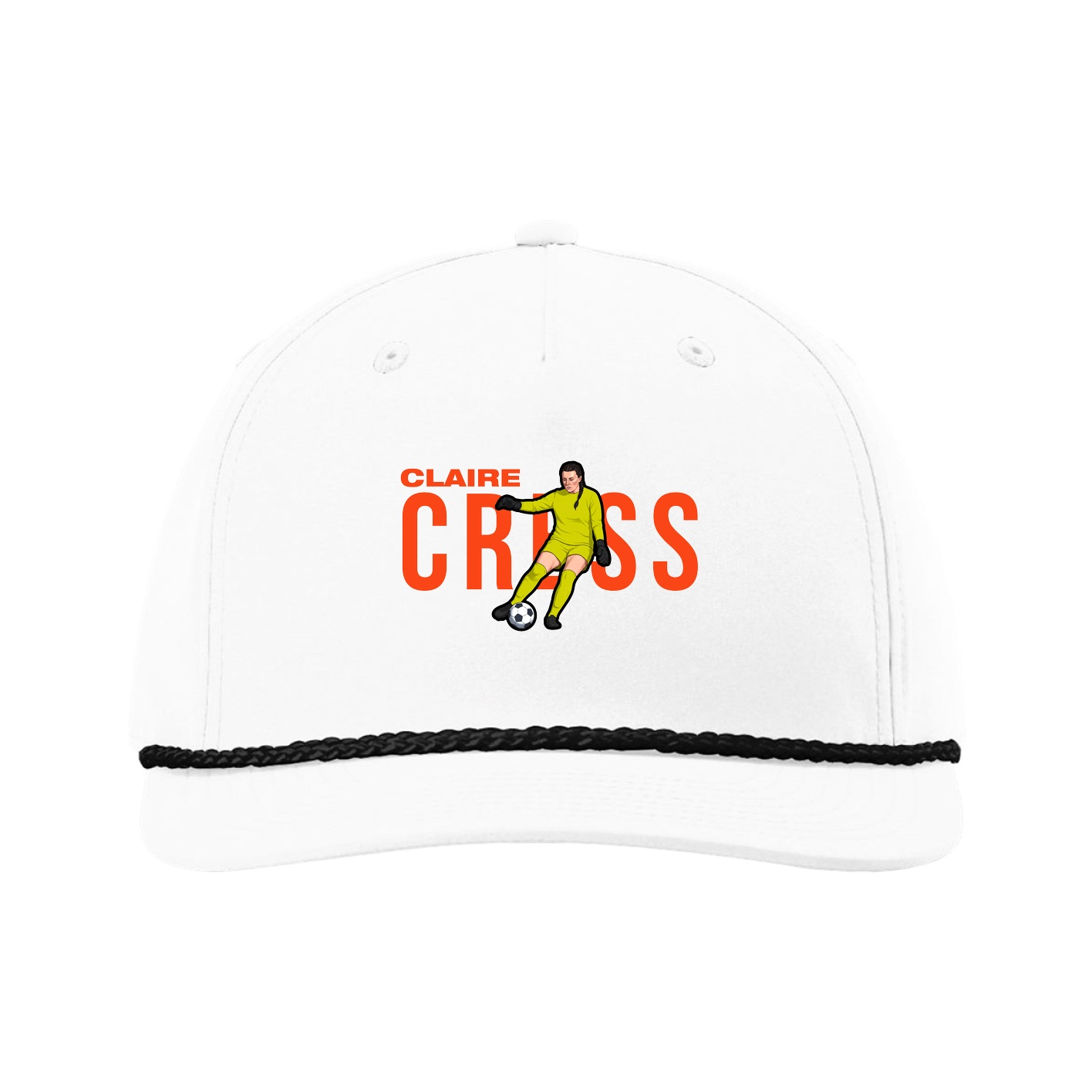 Five-Panel Classic Rope Cap — Player Name in White