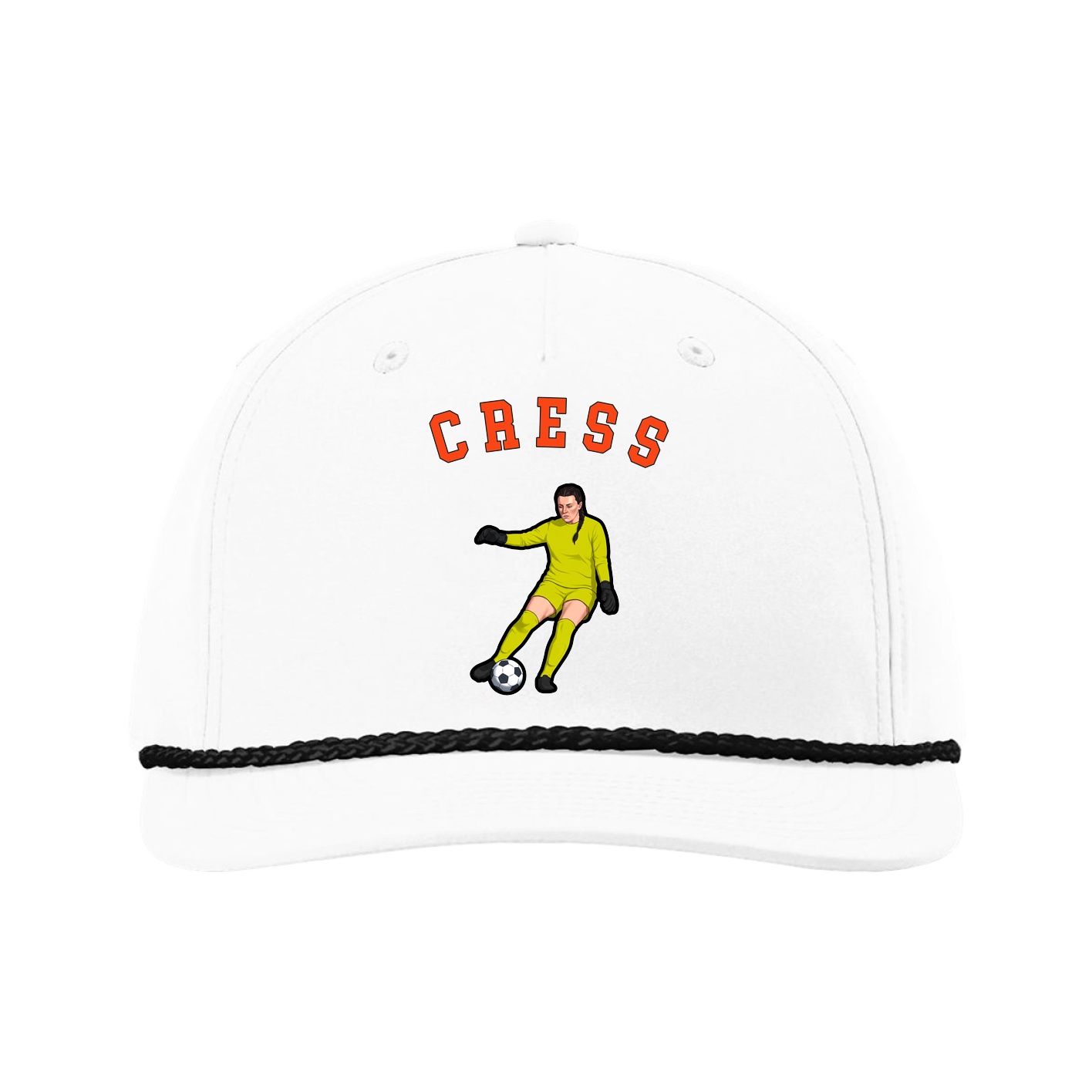 Five-Panel Classic Rope Cap — Shirsey Arch in White