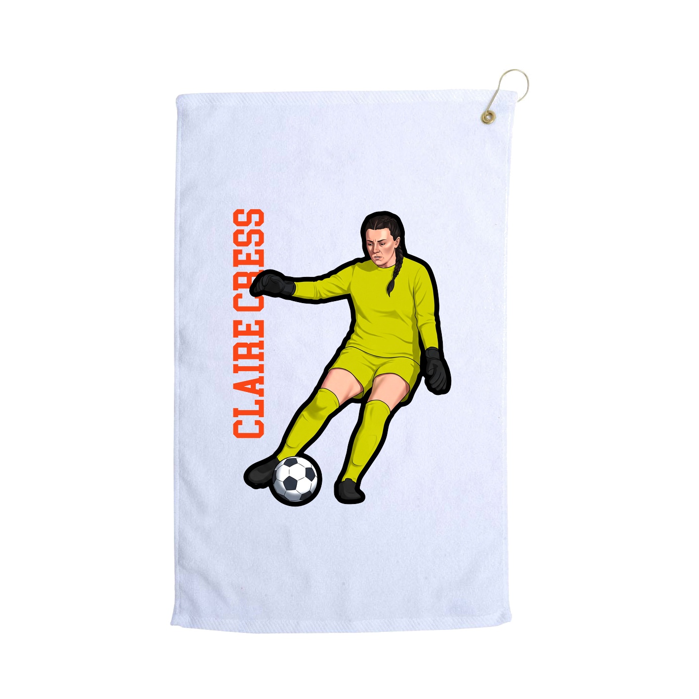 Golf Towel — Name Vertical in White