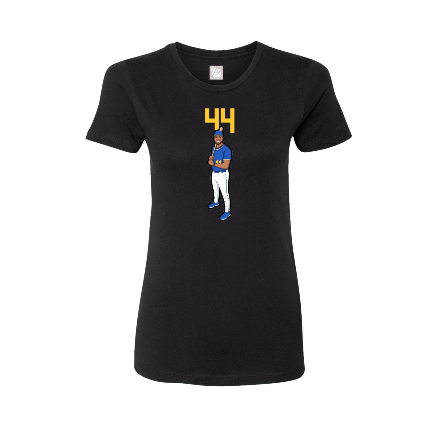 Fitted Women's Tee — Number Top in Black