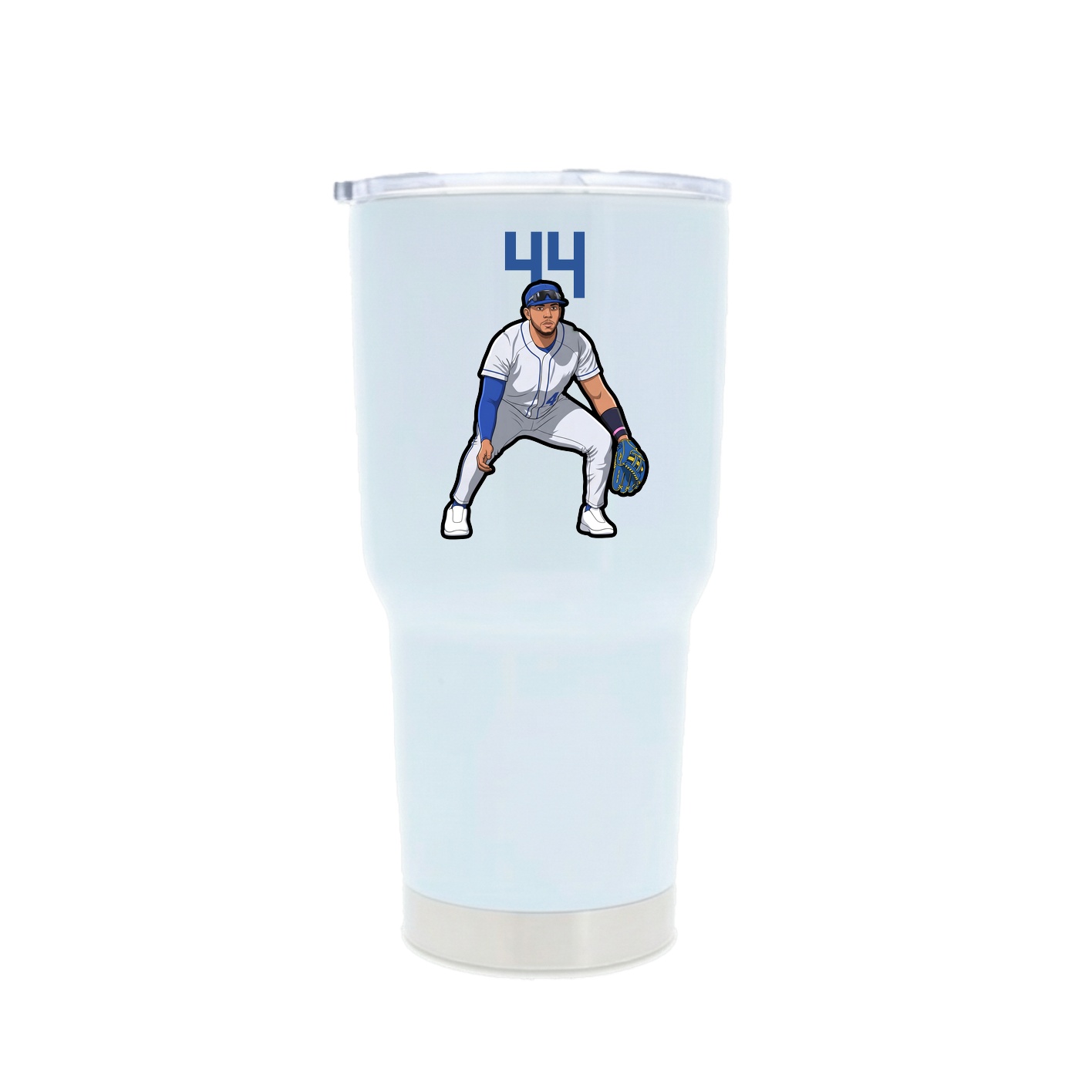 30oz Stainless Steel Tumbler — Number Top in White