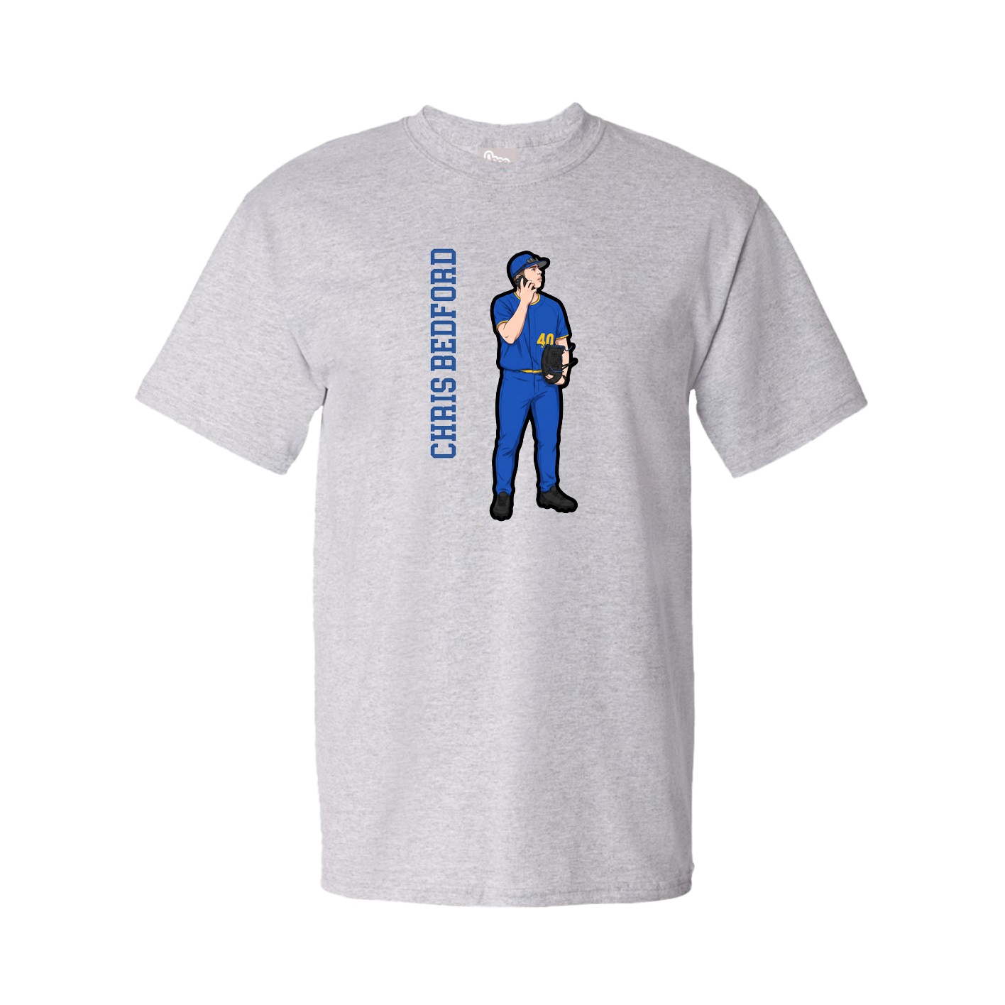Tee — Name Vertical in Grey