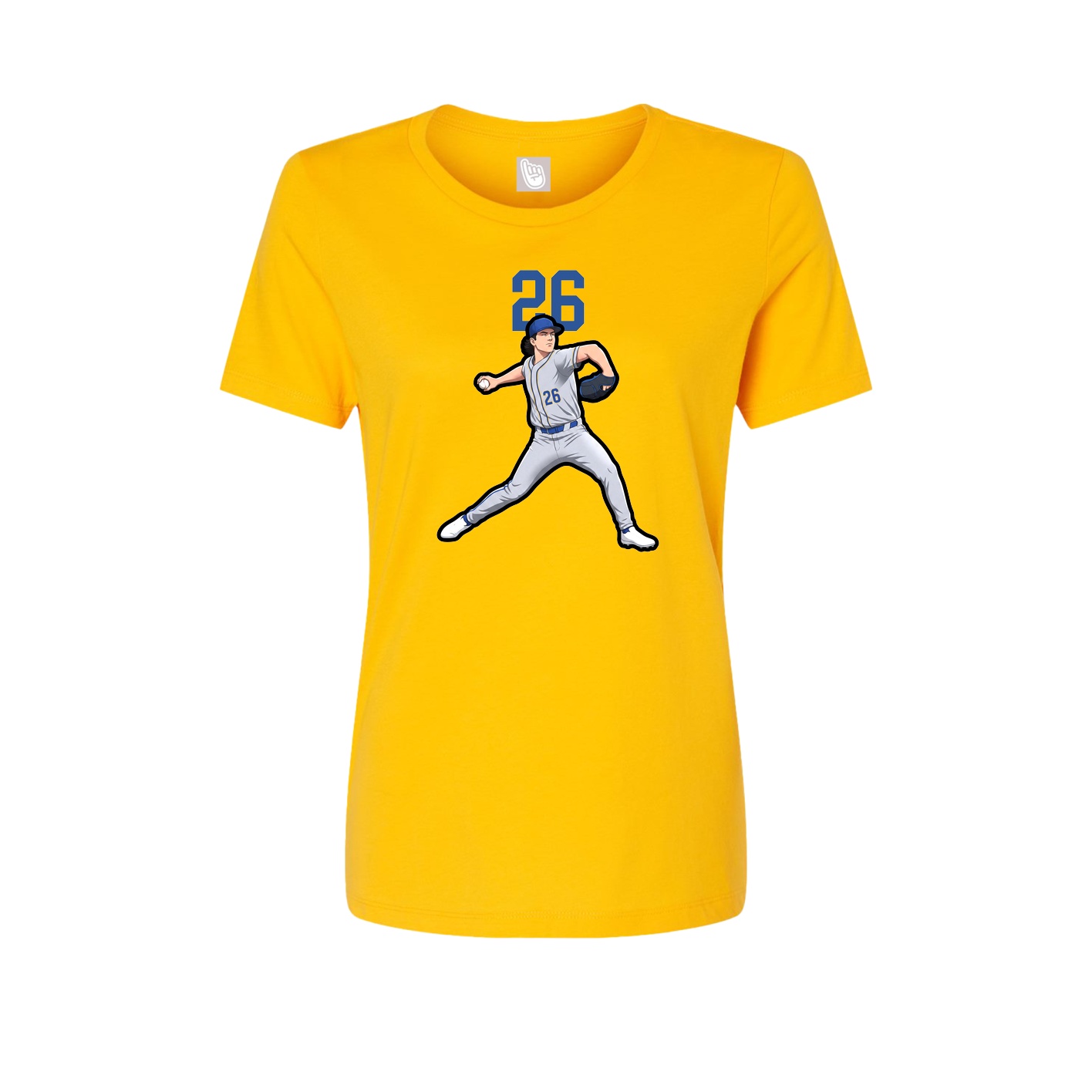 Womens Tee — Number Top in Gold