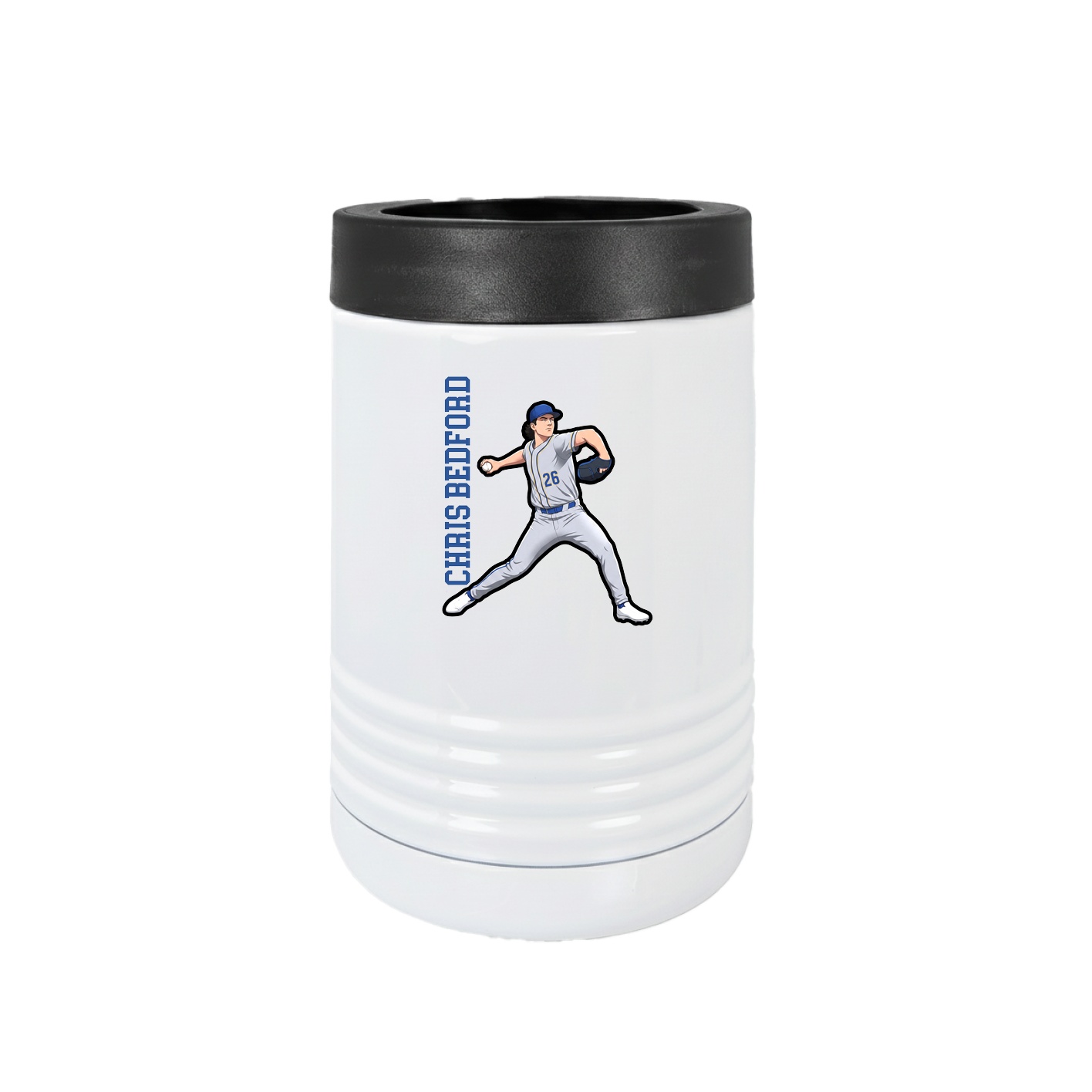 Beverage Holder — Name Vertical in White