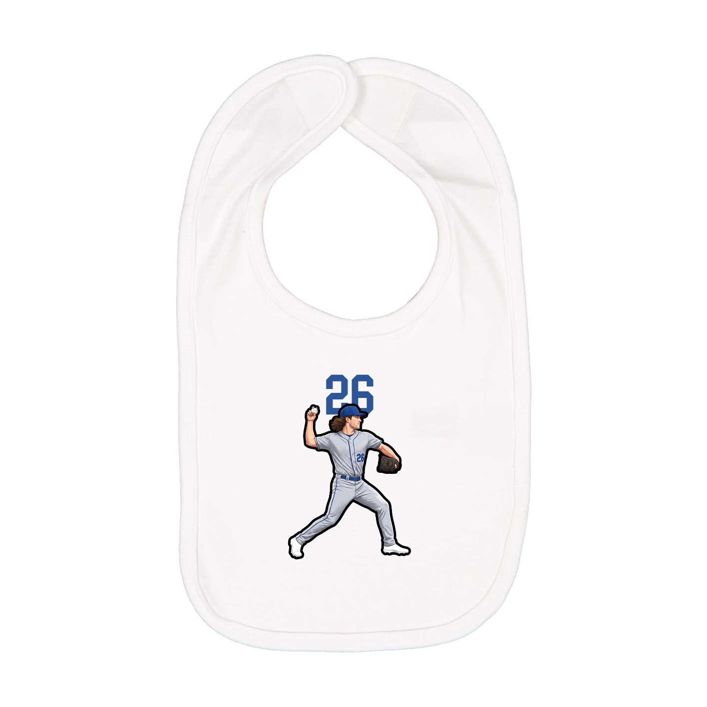 Infant Bib — Number Top in White