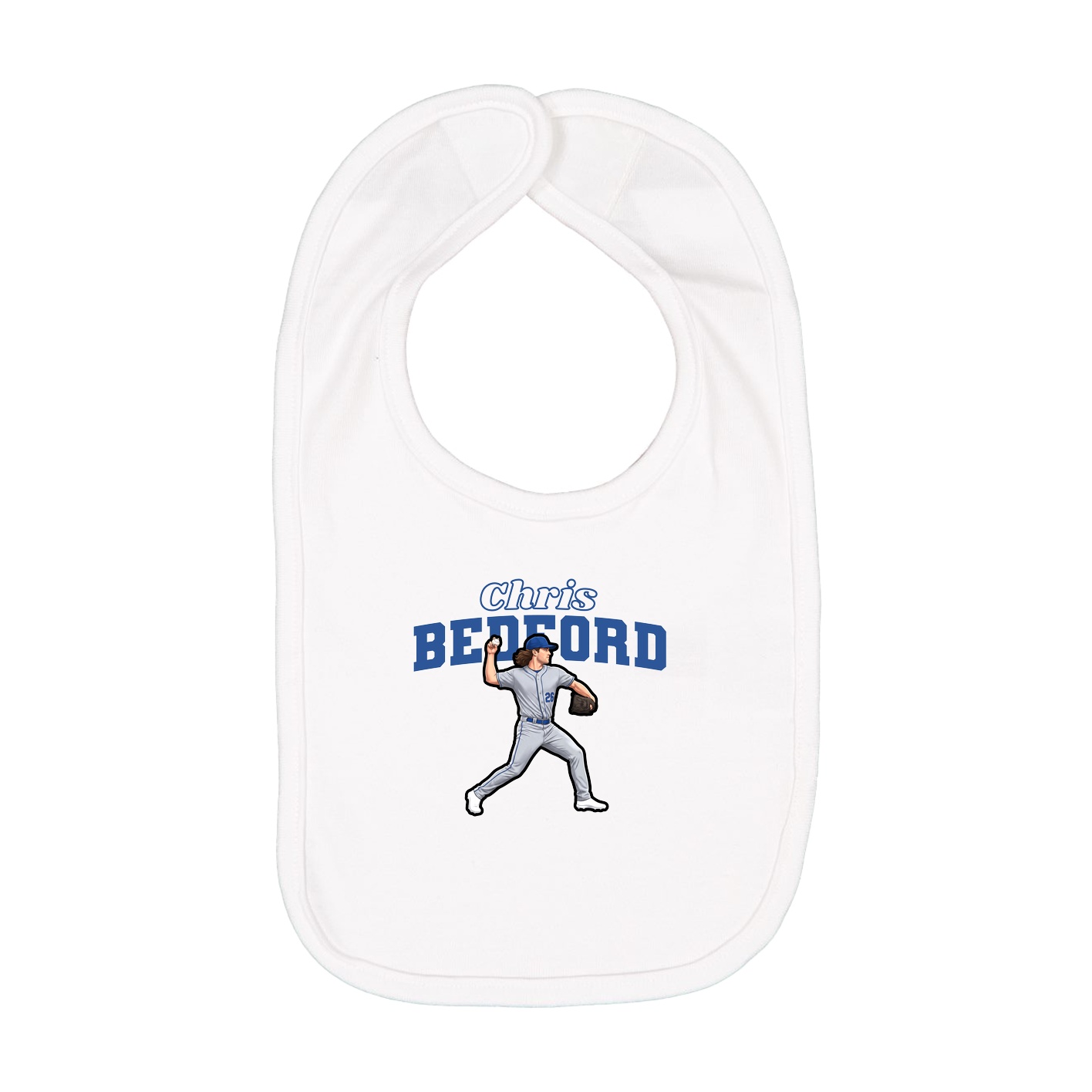 Infant Bib — Name Arch in White
