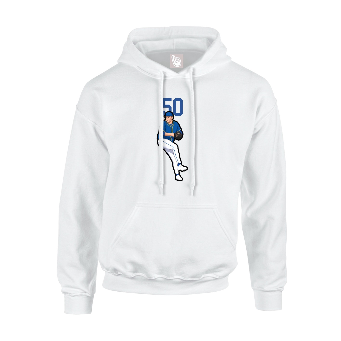 Youth Hoodie — Number Top in White