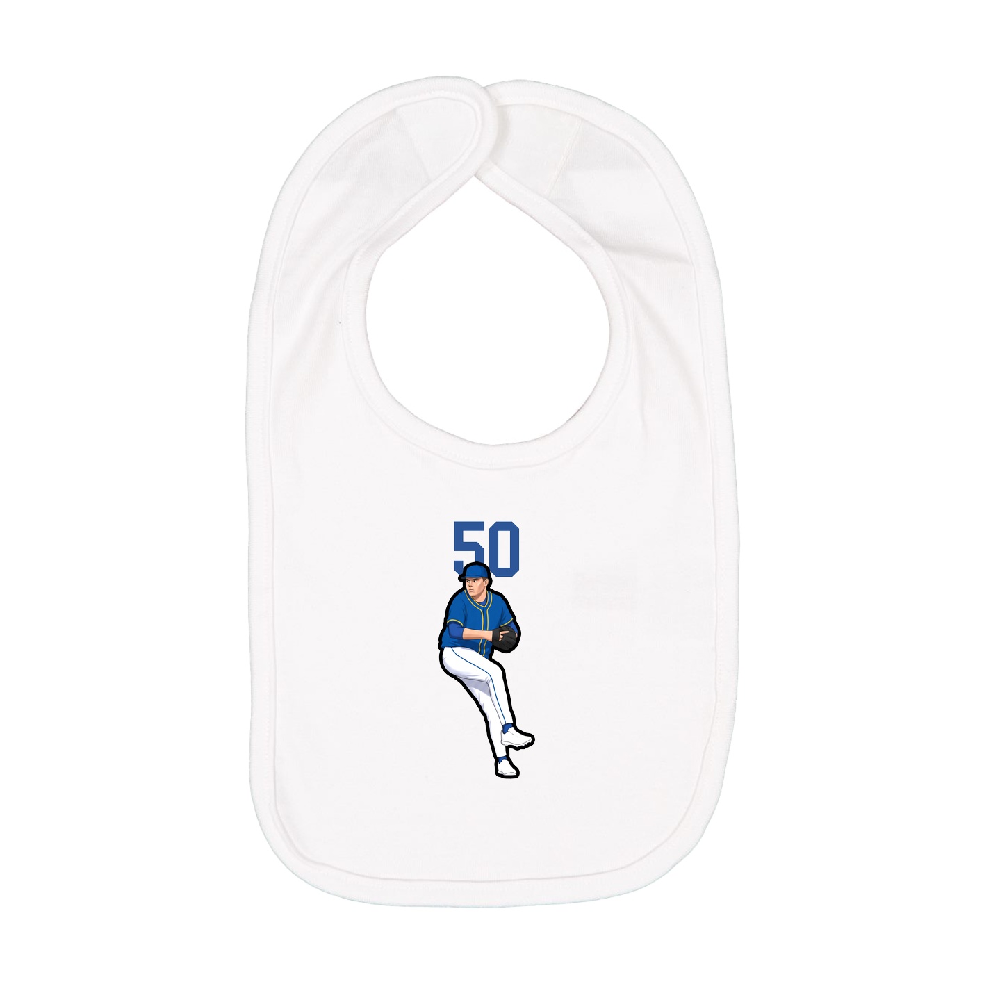 Infant Bib — Number Top in White