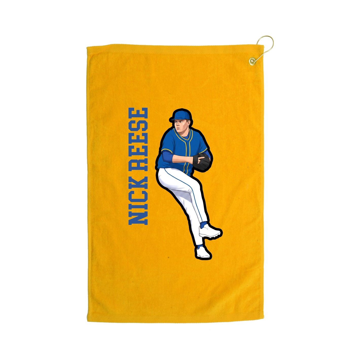 Golf Towel — Name Vertical in Gold