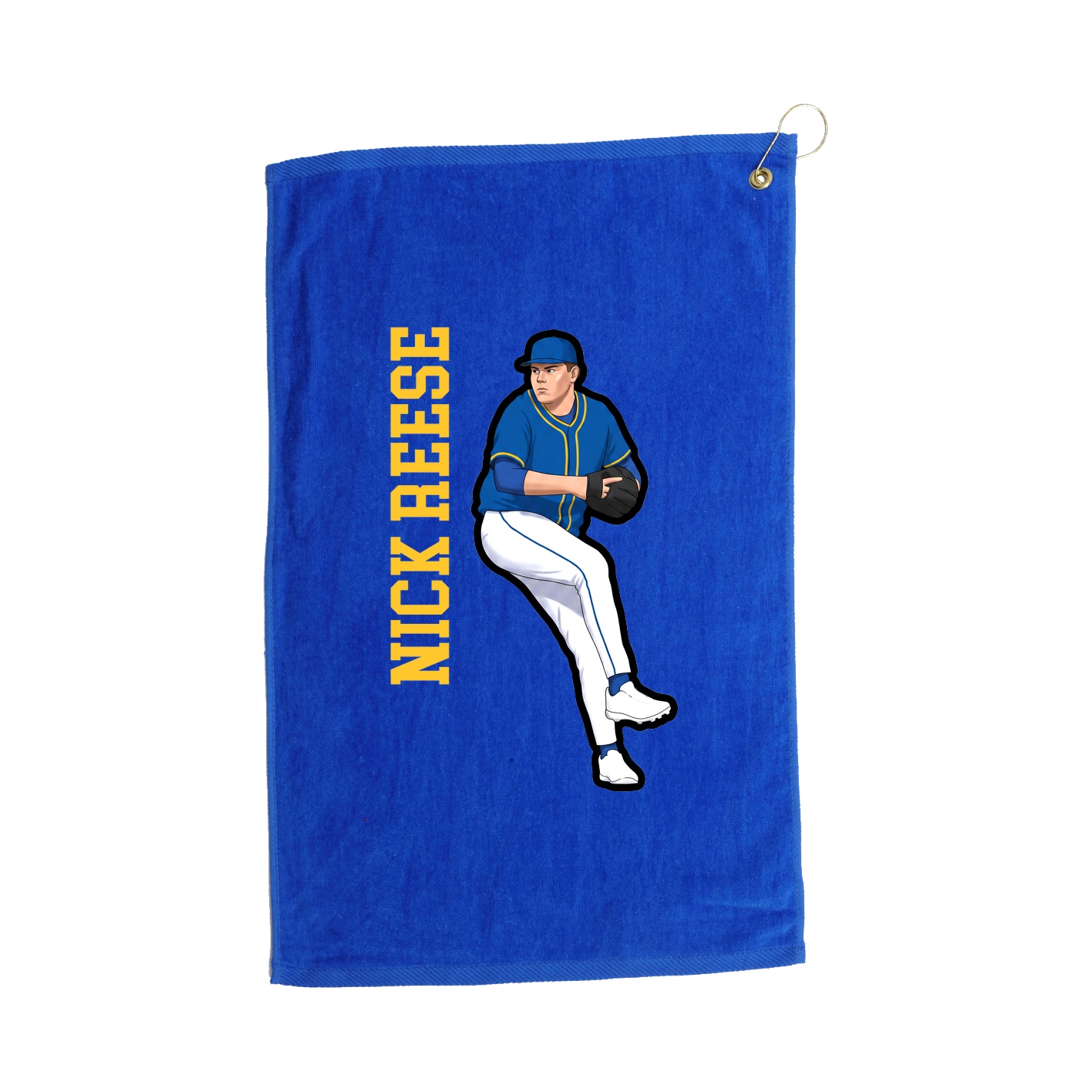 Golf Towel — Name Vertical in Royal