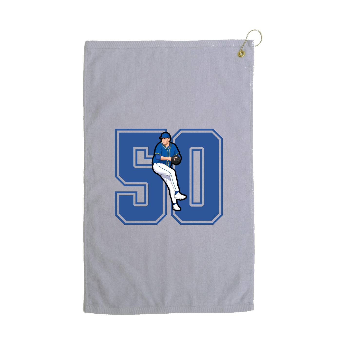Golf Towel — Number in Grey