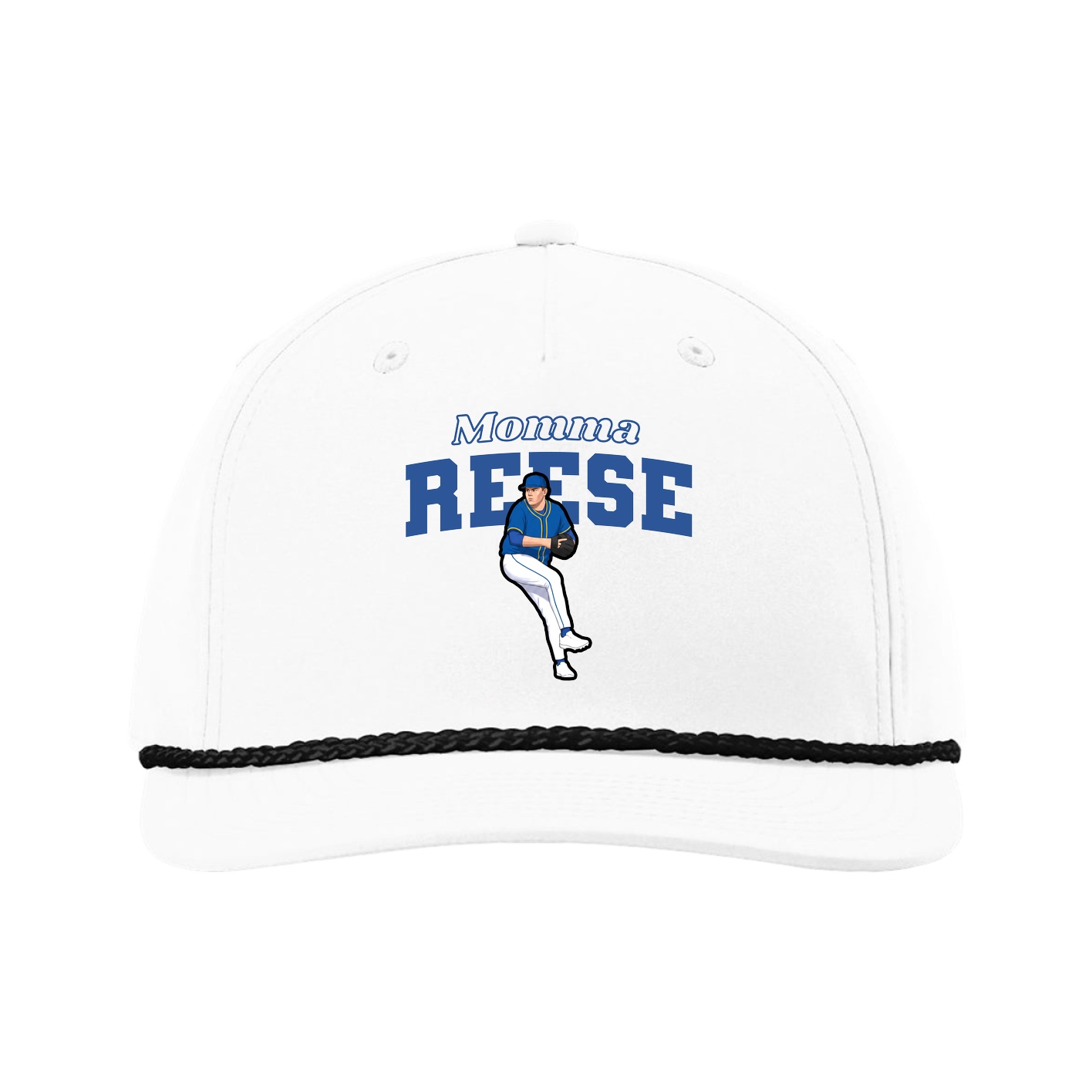Five-Panel Classic Rope Cap — Mothers Day Block in White