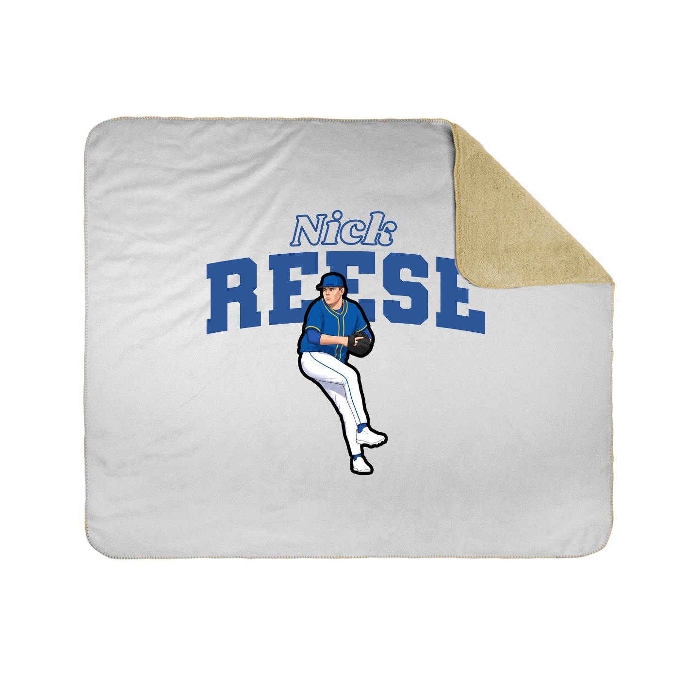 Throw Blanket — Name Arch in White