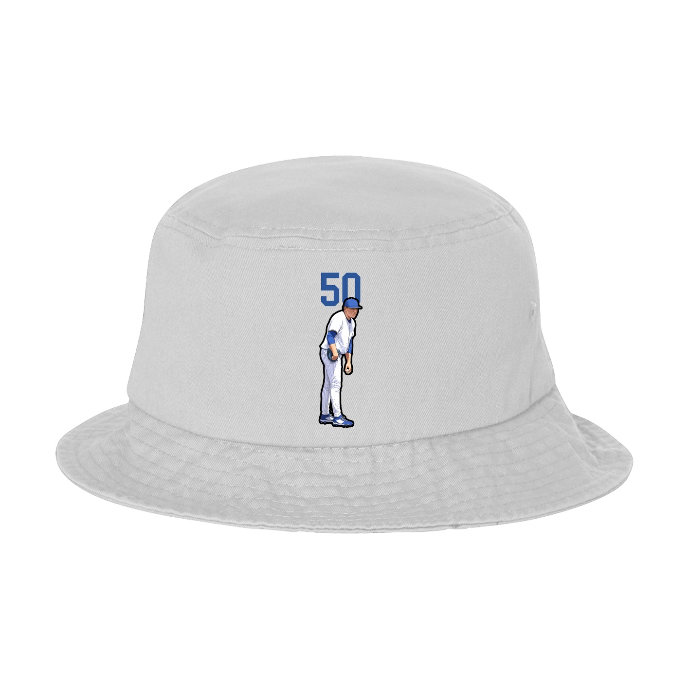 Bucket Cap — Number Top in White