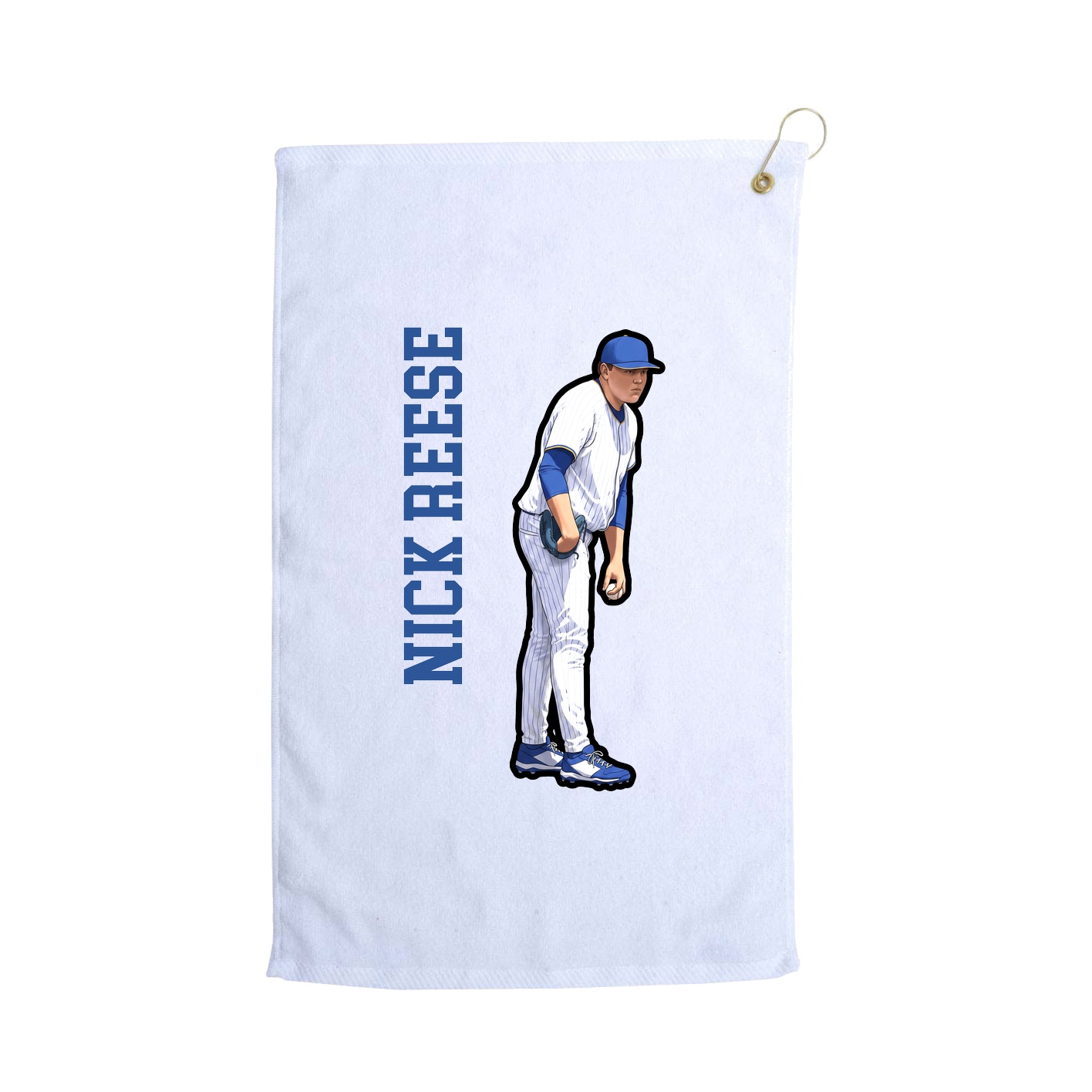 Golf Towel — Name Vertical in White