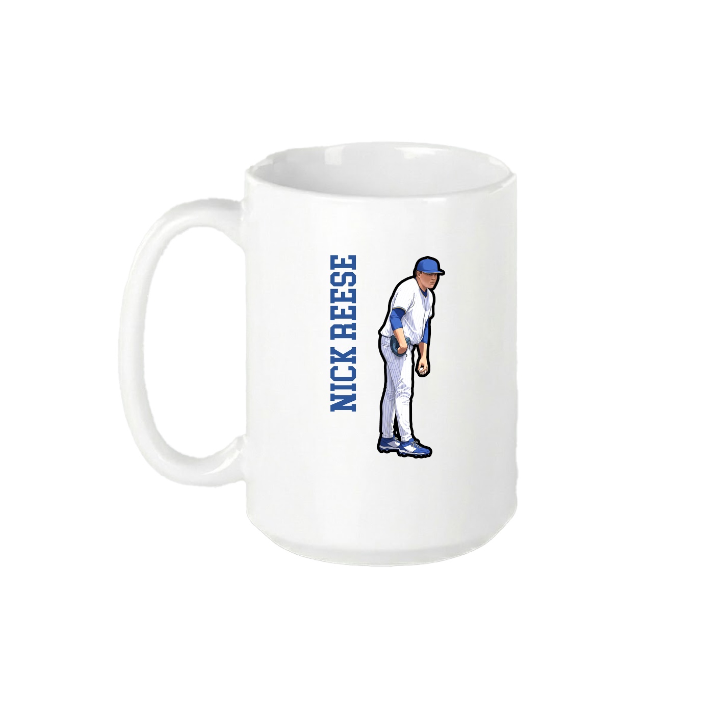 15oz Coffee Mug — Name Vertical in White