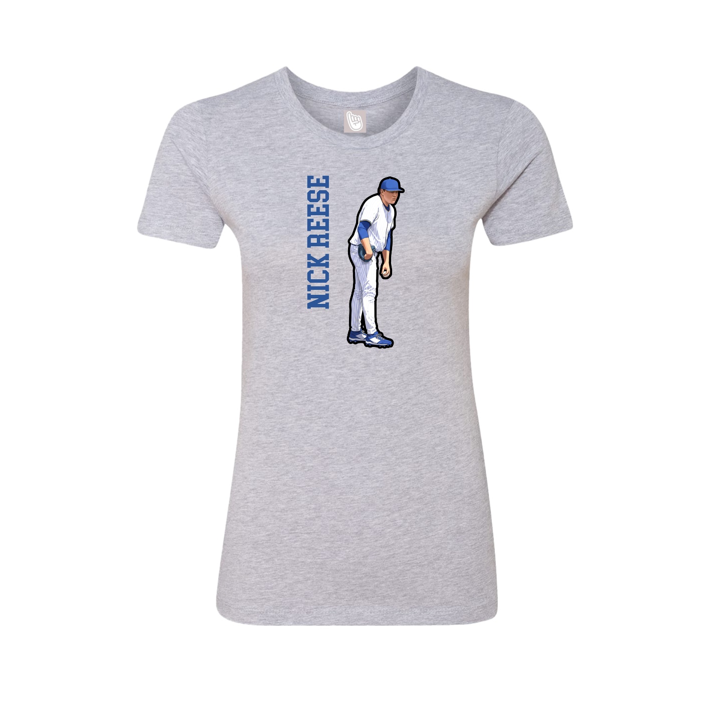 Womens Tee — Name Vertical in Grey