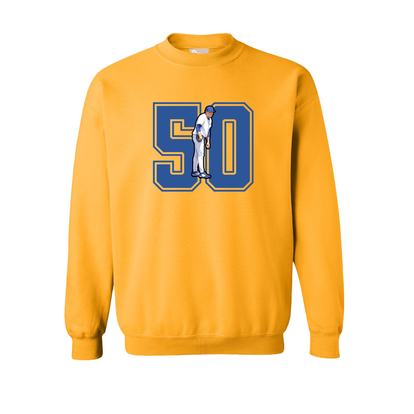 Fleece Crew — Number in Gold