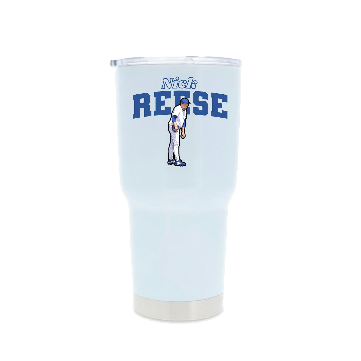 30oz Stainless Steel Tumbler — Name Arch in White