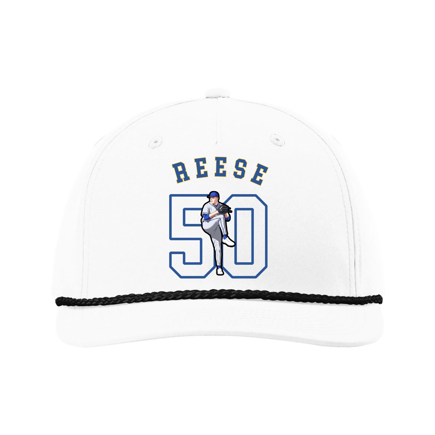Five-Panel Classic Rope Cap — Shirsey Arch in White