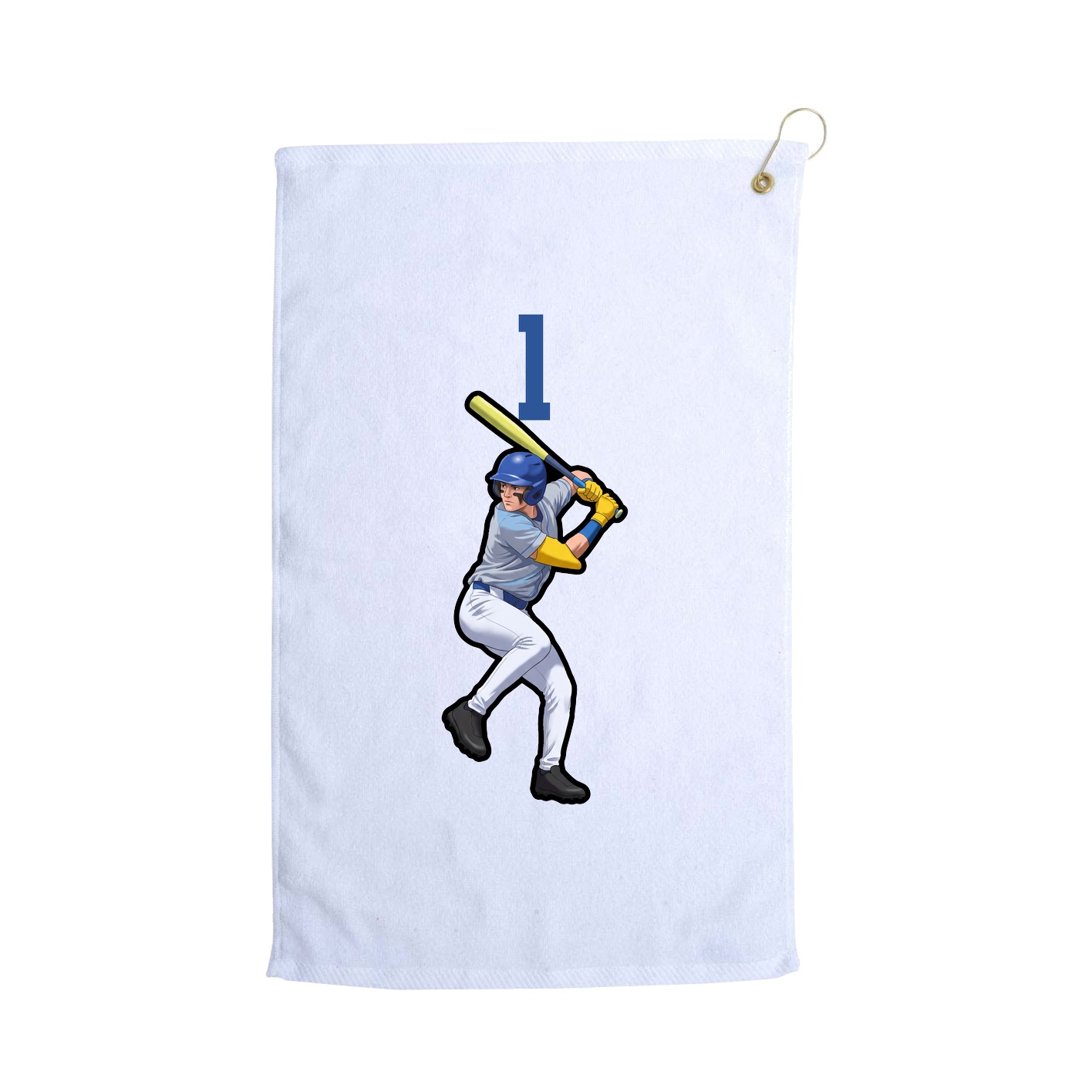 Golf Towel — Number Top in White