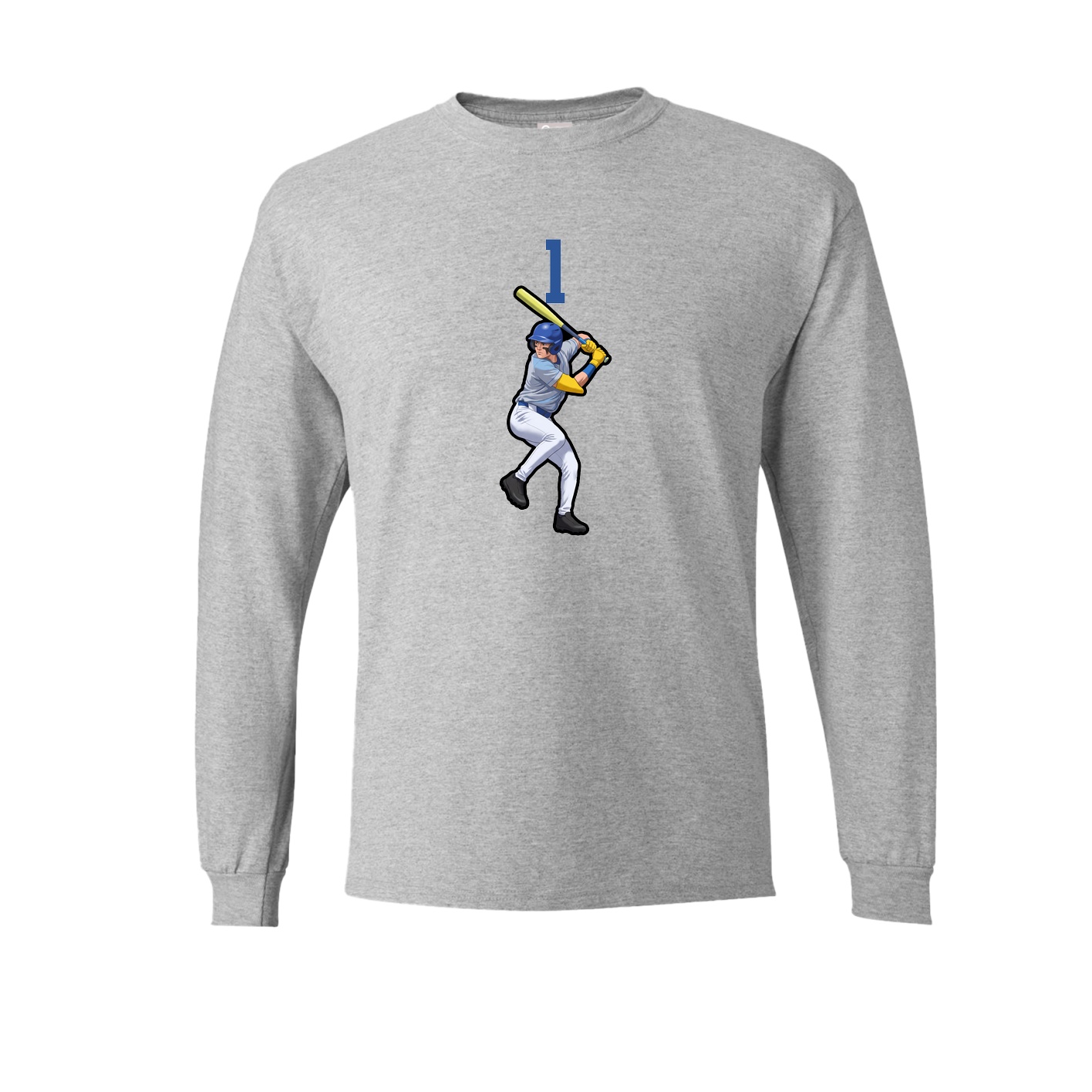 Long Sleeve Tee — Number Top in Grey