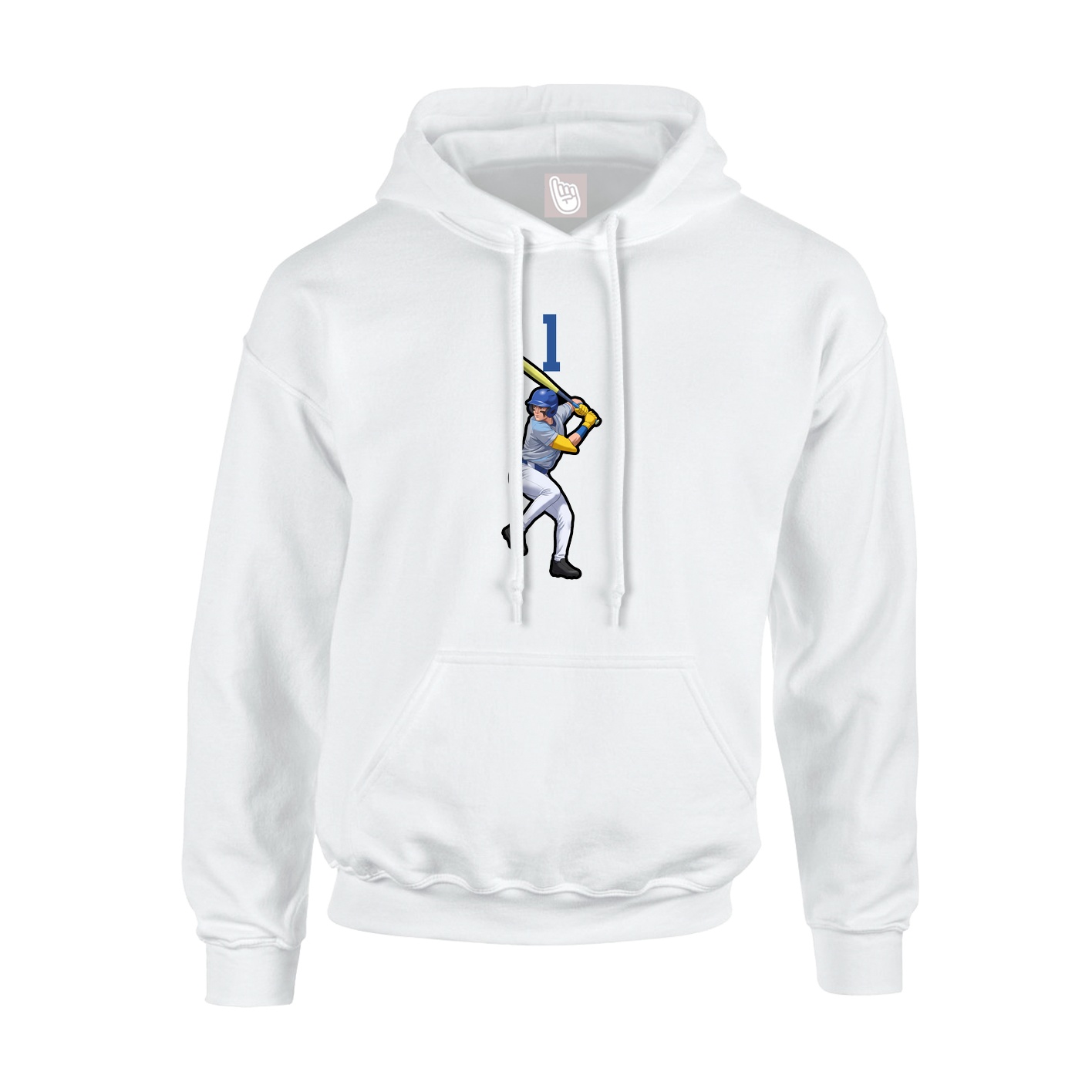 Youth Hoodie — Number Top in White