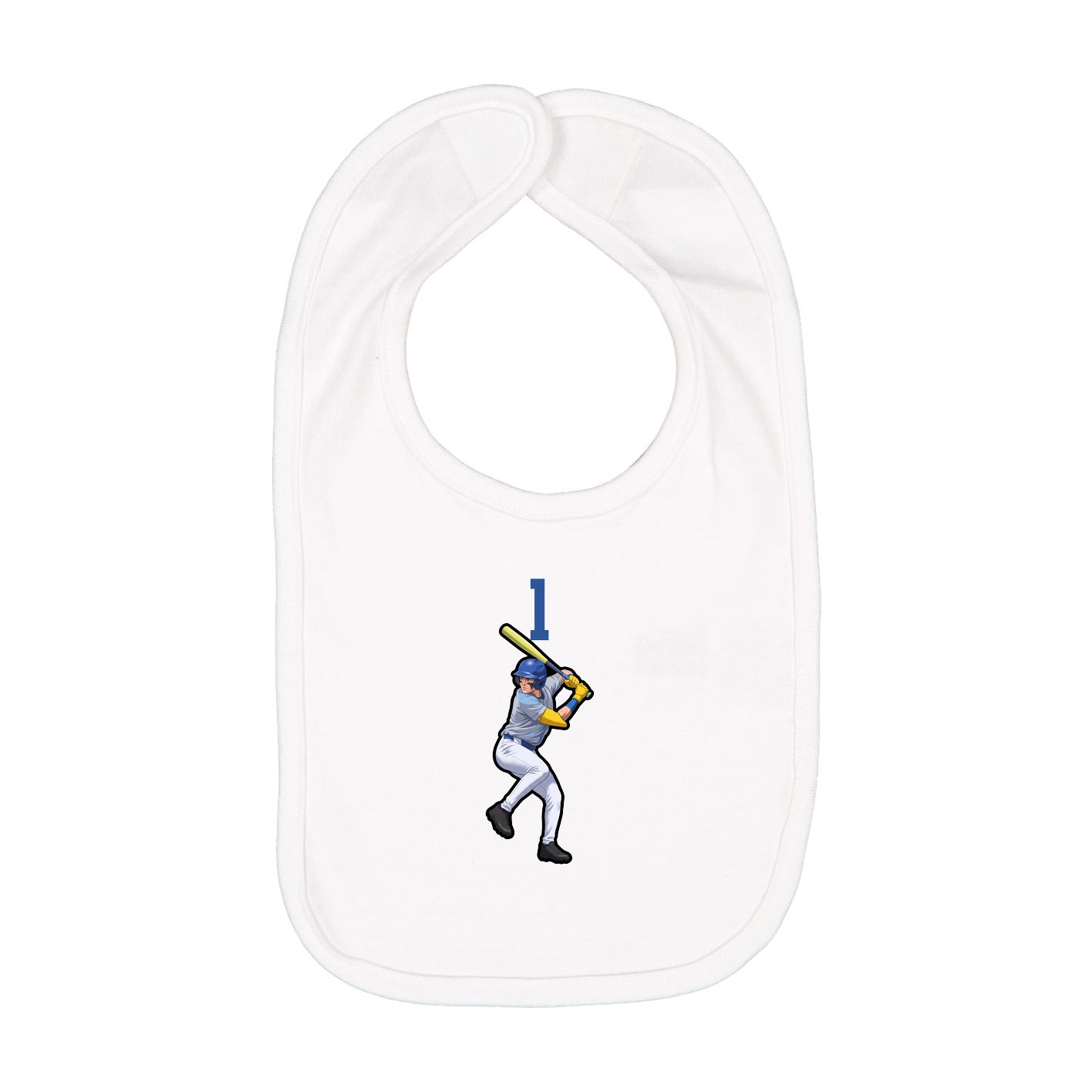 Infant Bib — Number Top in White