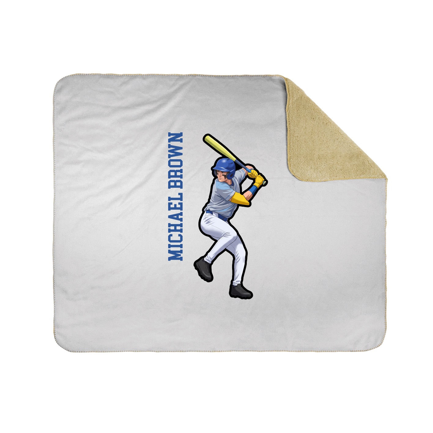 Throw Blanket — Name Vertical in White