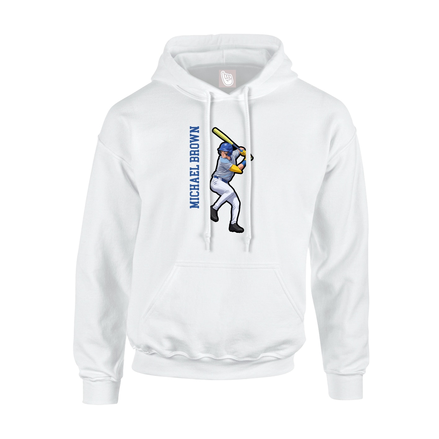 Hoodie — Name Vertical in White