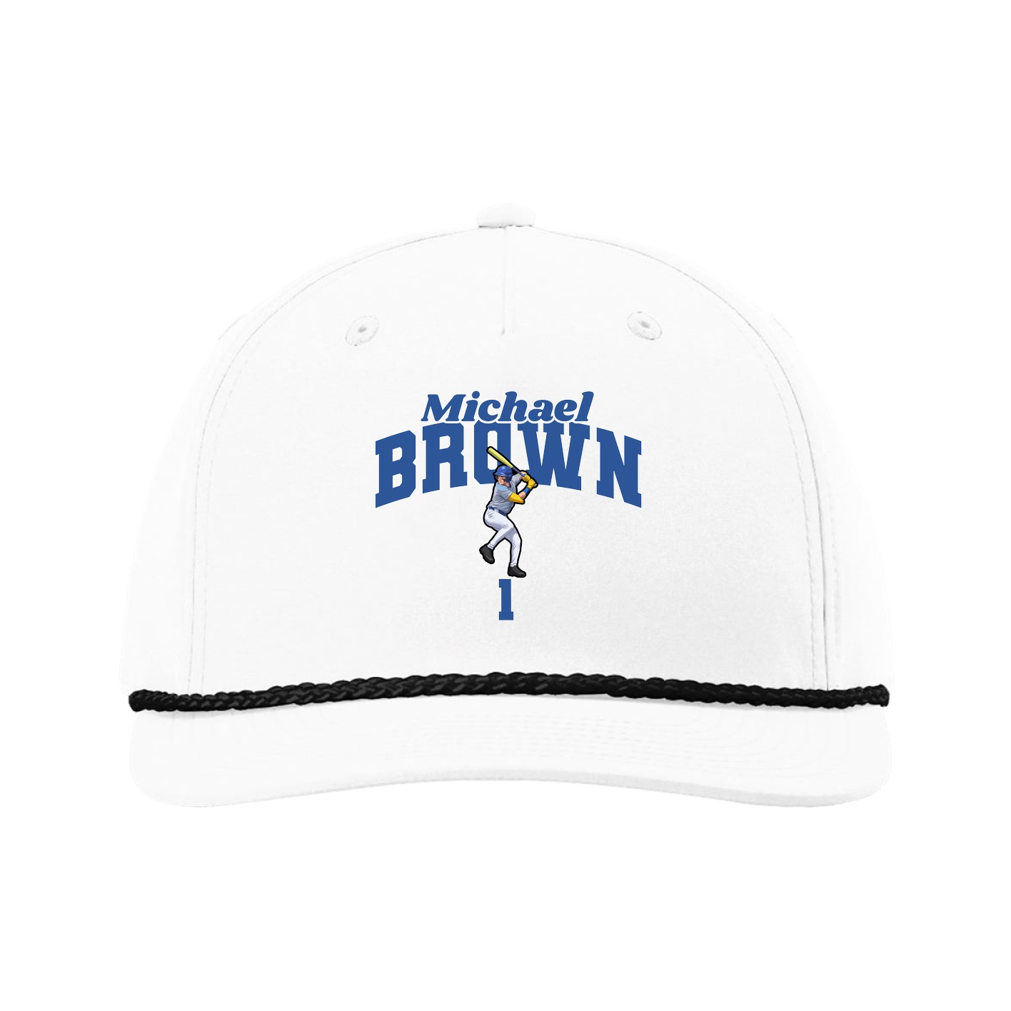 Five-Panel Classic Rope Cap — Signature Arch in White
