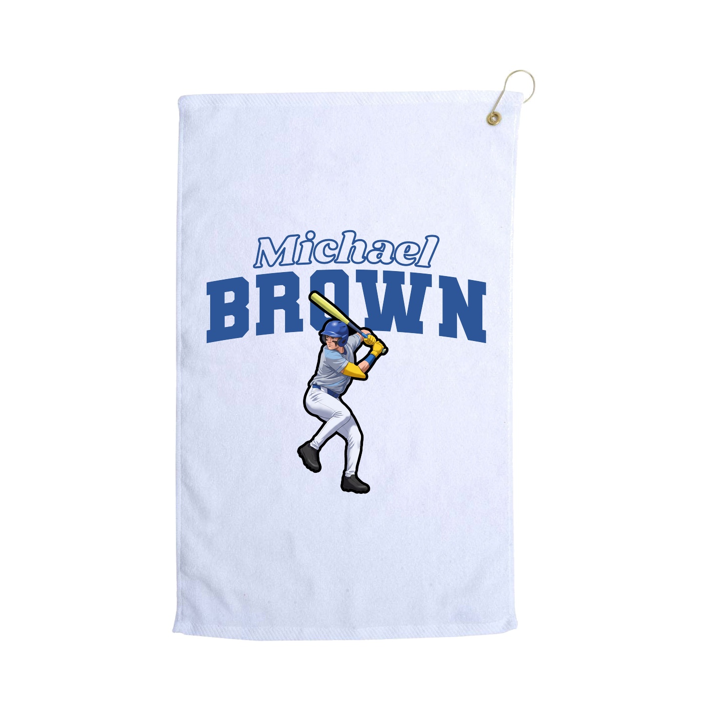 Golf Towel — Name Arch in White
