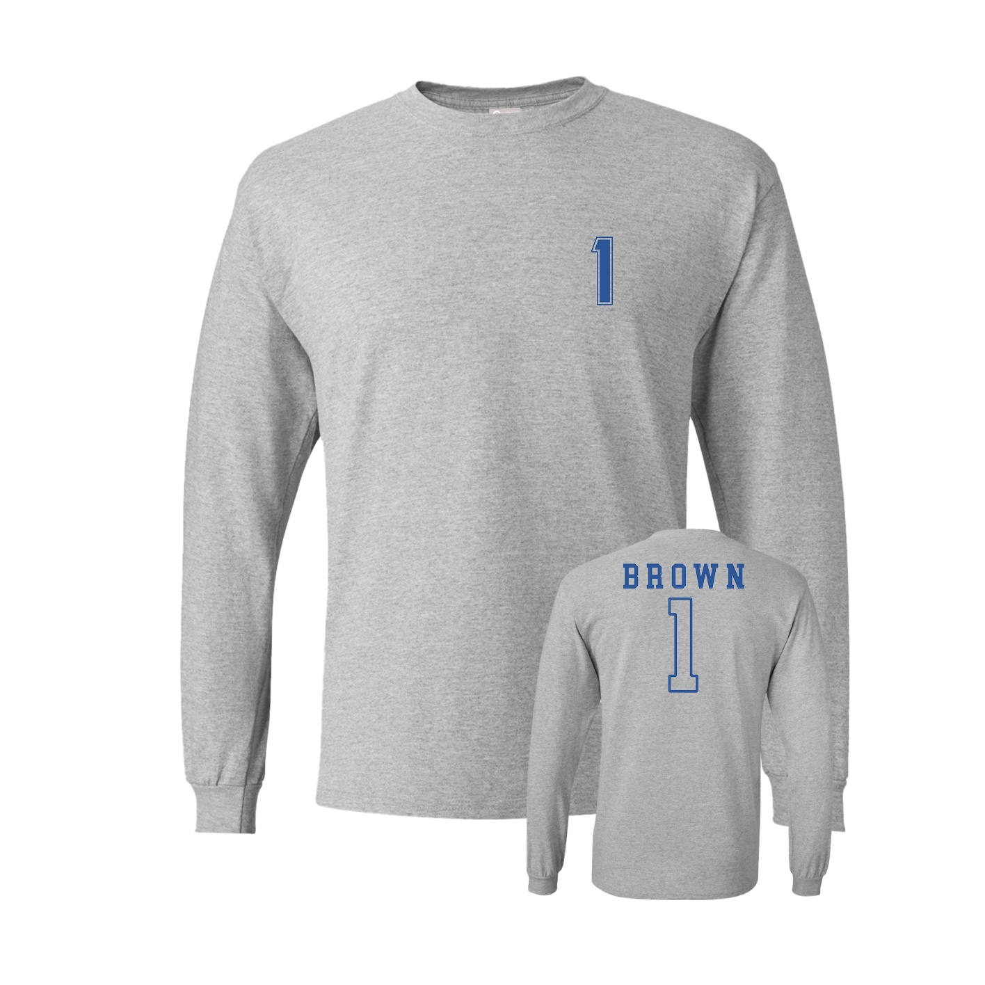 Long Sleeve Tee — Chest Back in Grey