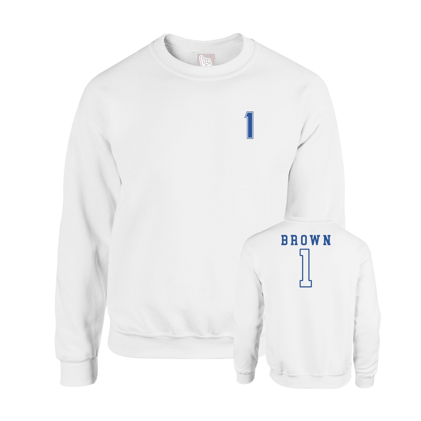 Fleece Crew — Chest Back in White