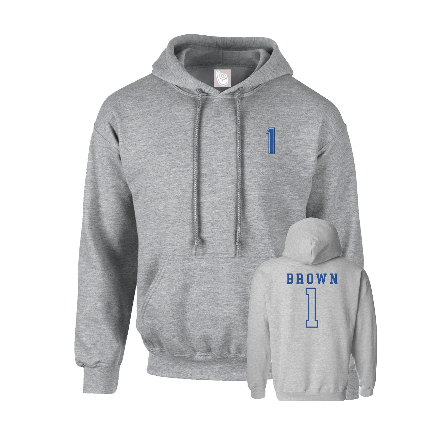 Youth Hoodie — Chest Back in Grey