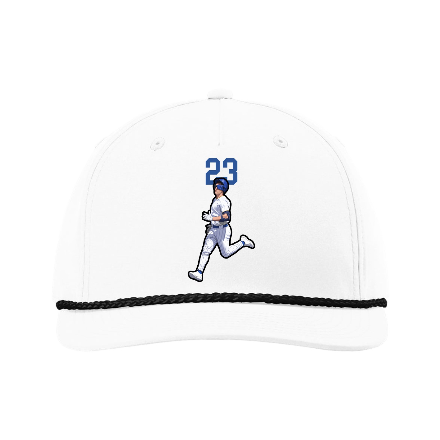 Five-Panel Classic Rope Cap — Number Top in White