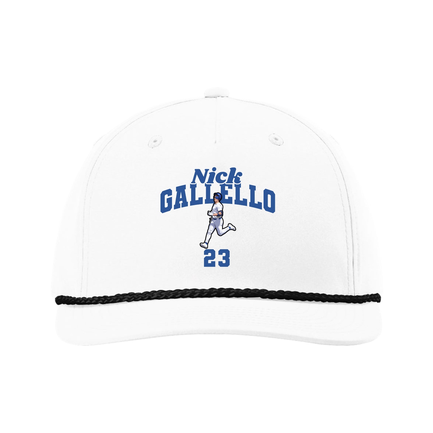 Five-Panel Classic Rope Cap — Signature Arch in White